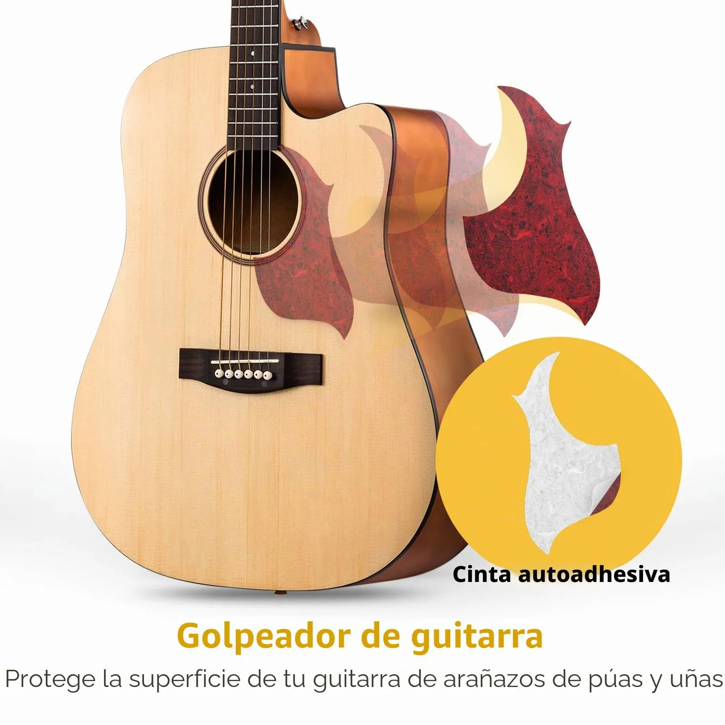 Donner Guitarra Acústica 4/4 para Adulto Principiantes Guitarra Kit Cutaway 41 Pulgadas Dreadnought con con Afindar Cuerdas Capo Natural