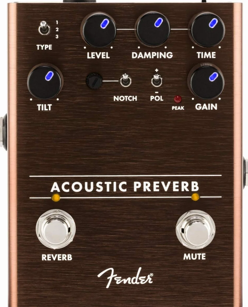 Fender® »ACOUSTIC PREVERB« Pedal de efecto para guitarra acústica