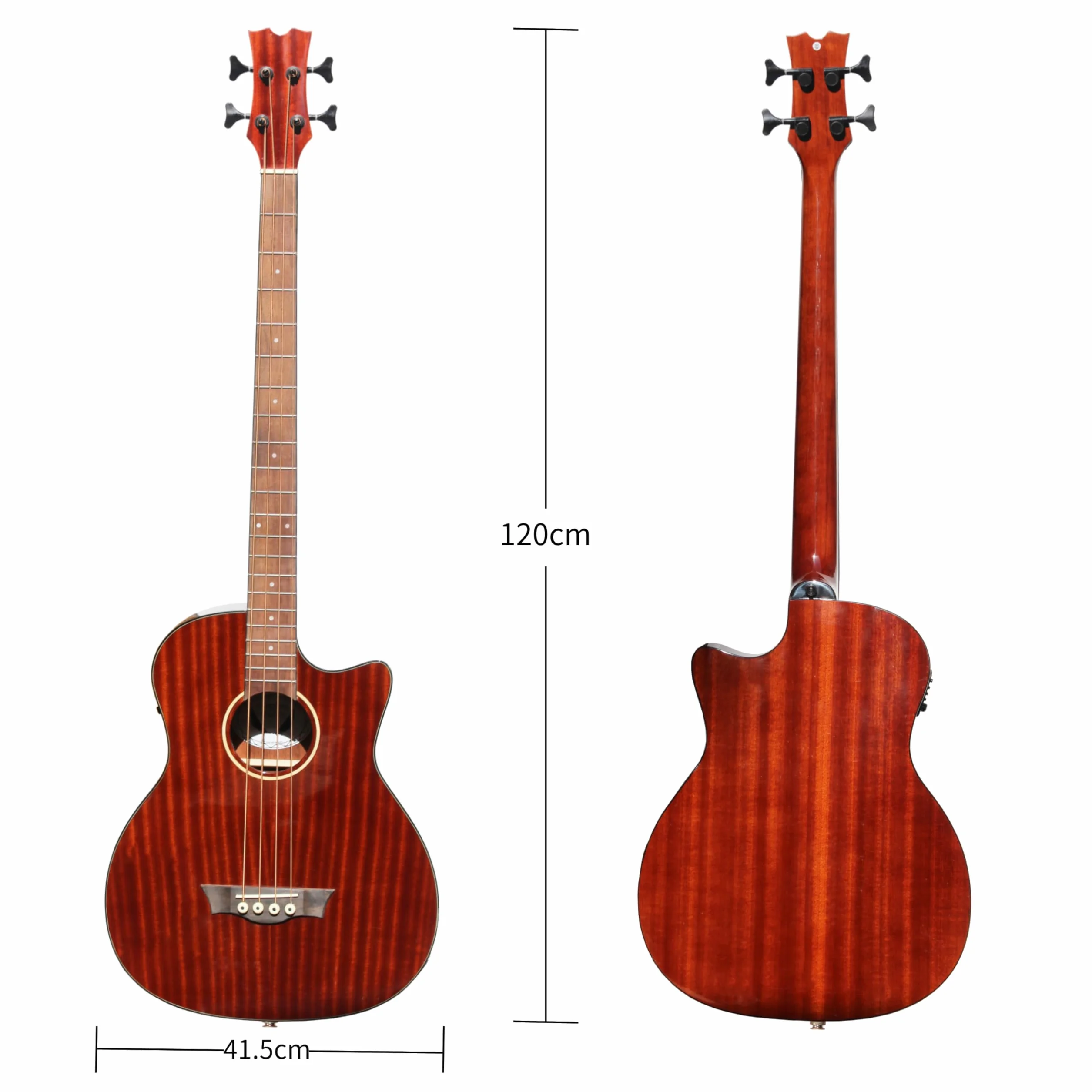 Batking Bajo eléctrico acústico, 41 pulgadas, bajo acústico eléctrico, 4 cuerdas (marrón)