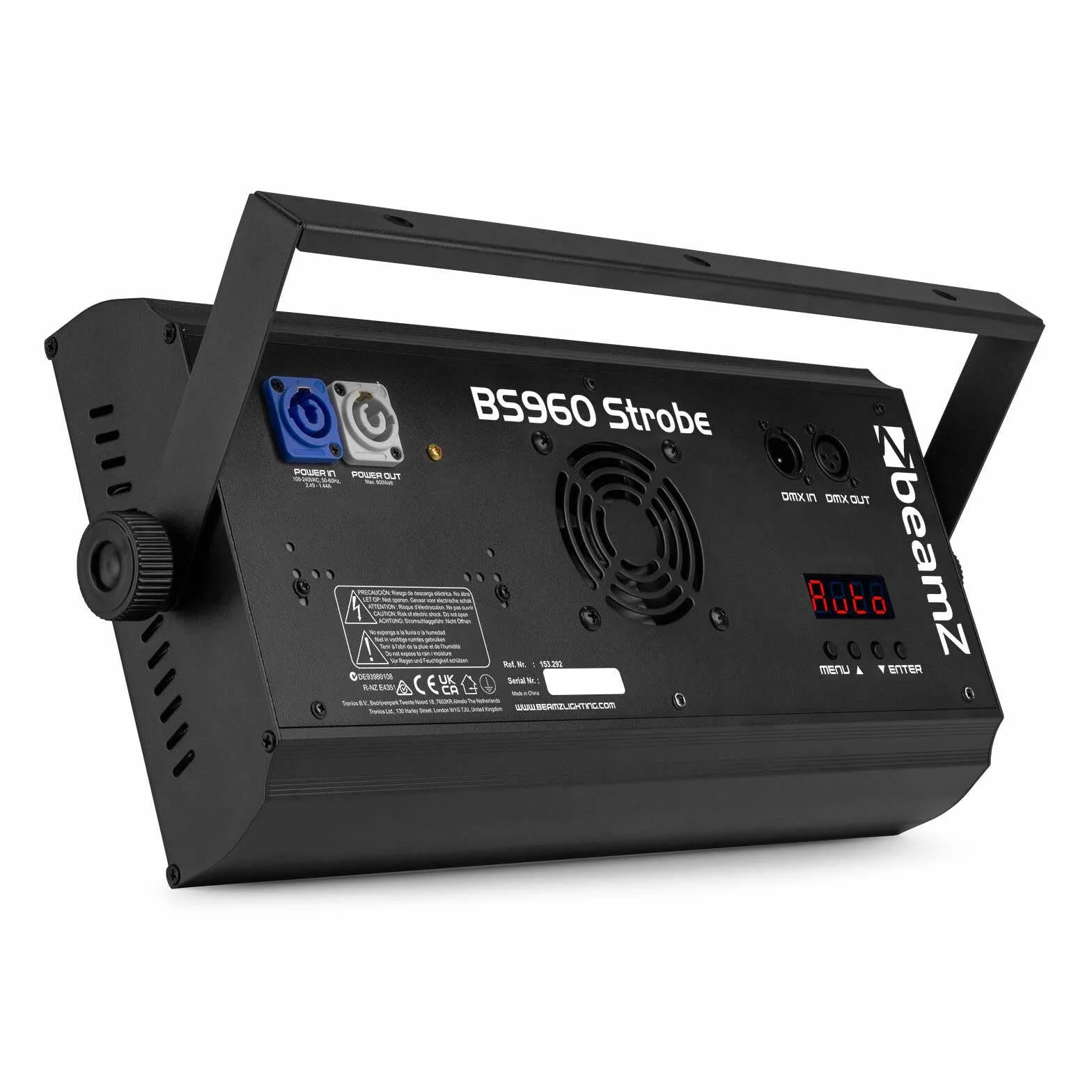 BeamZ BS960 RGBW LED combo estroboscópico - cegador - wash 3 en 1, 960 leds SMD RGBW, Control por DMX, autónomo o automático al sonido, velocidad ajustable, incluye soporte de montaje