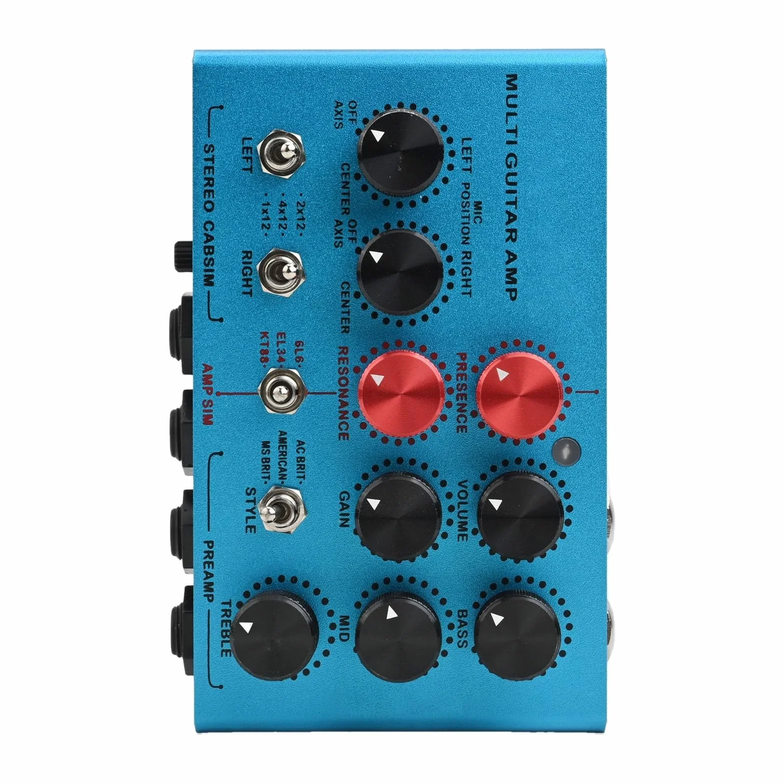 MOSKYAUDIO - Pedal de simulador de amplificador de guitarra, estación de bucle SIM de cabina estéreo con placa de procesador de múltiples efectos, caja de preamplificador de guitarra eléctrica con