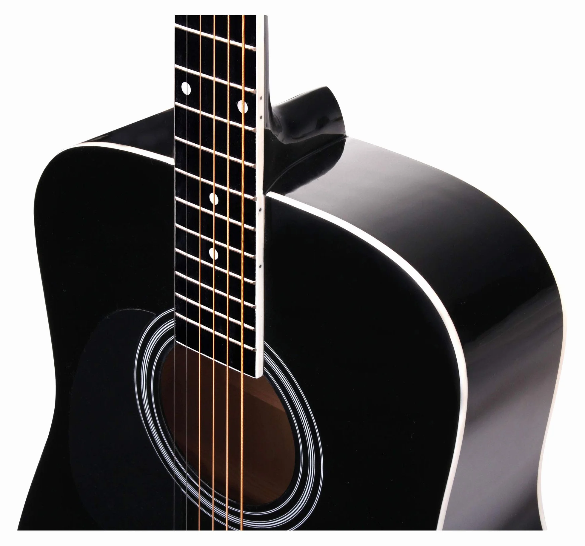 Classic Cantabile WS-10BK-LE Guitarra Western zurda Starter-Set (Dreadnought, 6 cuerdas, 20 trastes) incluye accesorios, funda, cuaderno, cuerdas y púas, color negro.