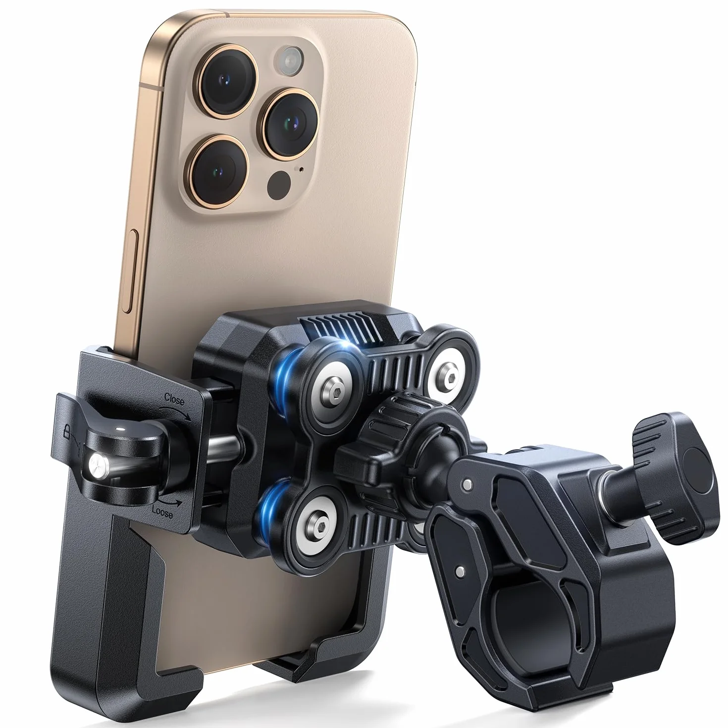 JOYROOM Soporte Móvil Moto Antivibración 4 Puntos Rotación 360° Universal para iPhone 17 Samsung 4.7"-7"