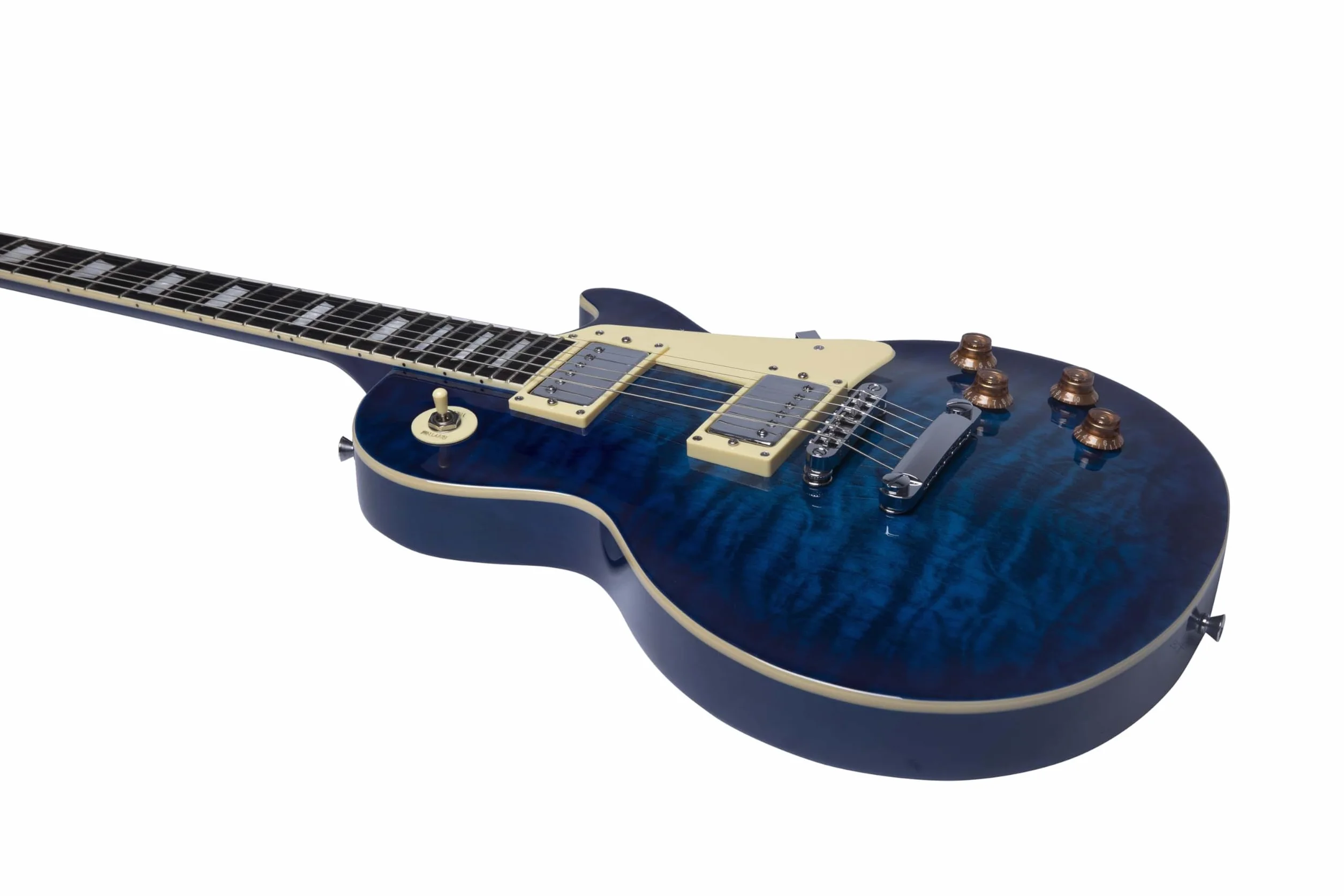 EKO GUITARS – Guitarra Eléctrica LS-300, Cuerpo de Álamo, Mástil de Arce, Diapasón de WPC, 2 Pastillas Humbucker, Puente Tune-O-Matic, 22 Trastes, Color Blue Quilted