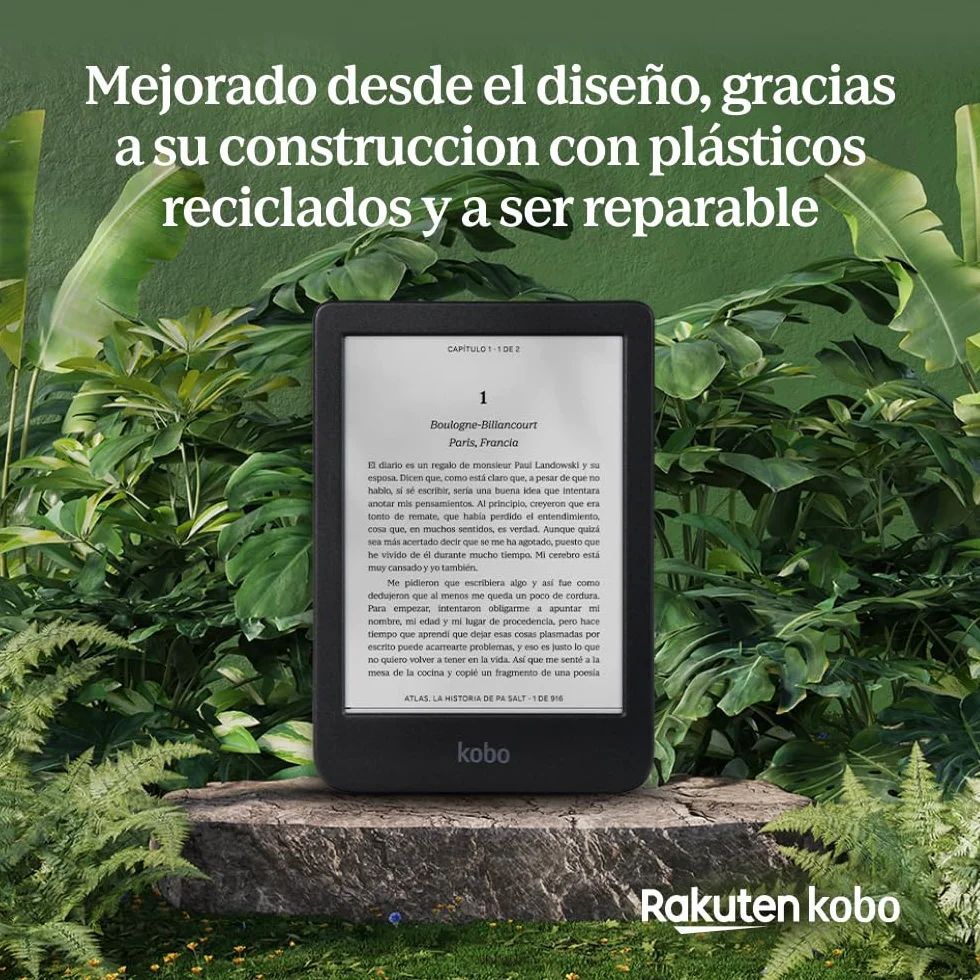 Kobo Clara BW eReader 6 cala Pantalla táctil antirreflejos ComfortLight Pro Modo Oscuro Audiolibros Resistente al Agua 16 GB Negro