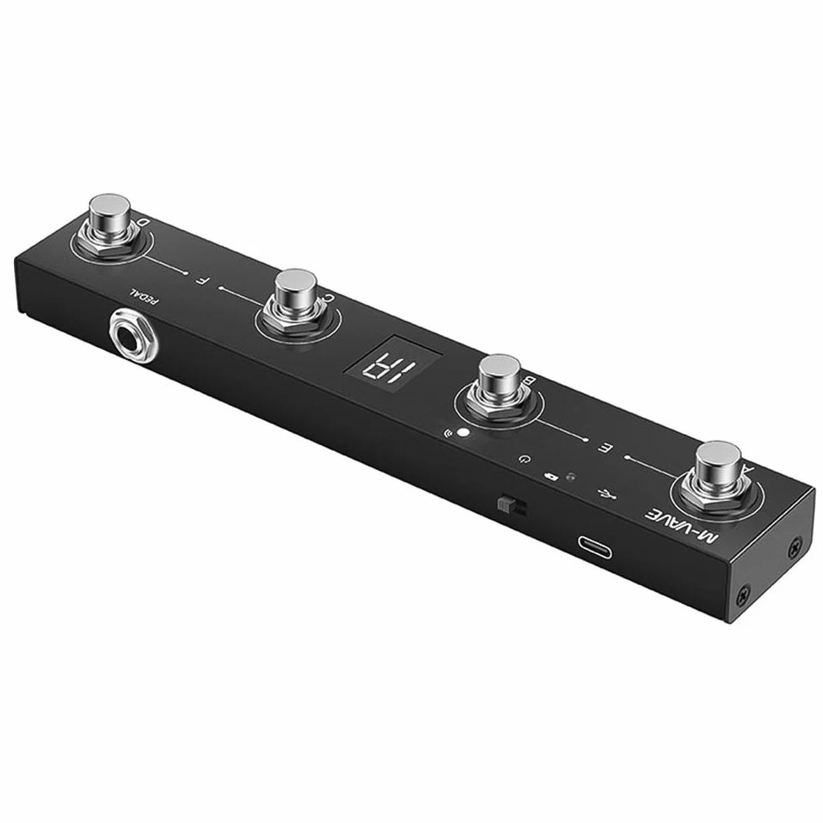 M-VAVE Chocolate BT Controlador Midi inalámbrico Pedal de pie portátil Recargable de 4 Botones con Control de aplicación para músicos y DJ