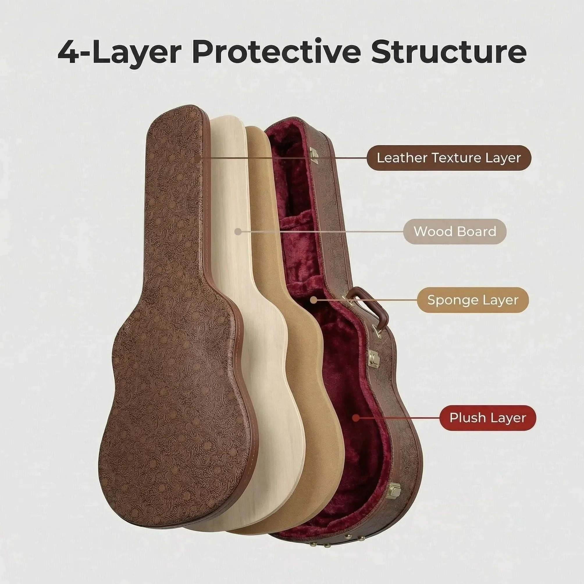 Crossrock Designer Series - Funda de Madera para Guitarras eléctricas Gibson SG, Cerradura de Seguridad, Patas de Metal, Espacio de Almacenamiento, Color marrón Flor (CRW530SGBQ), Marrón Flor, SG