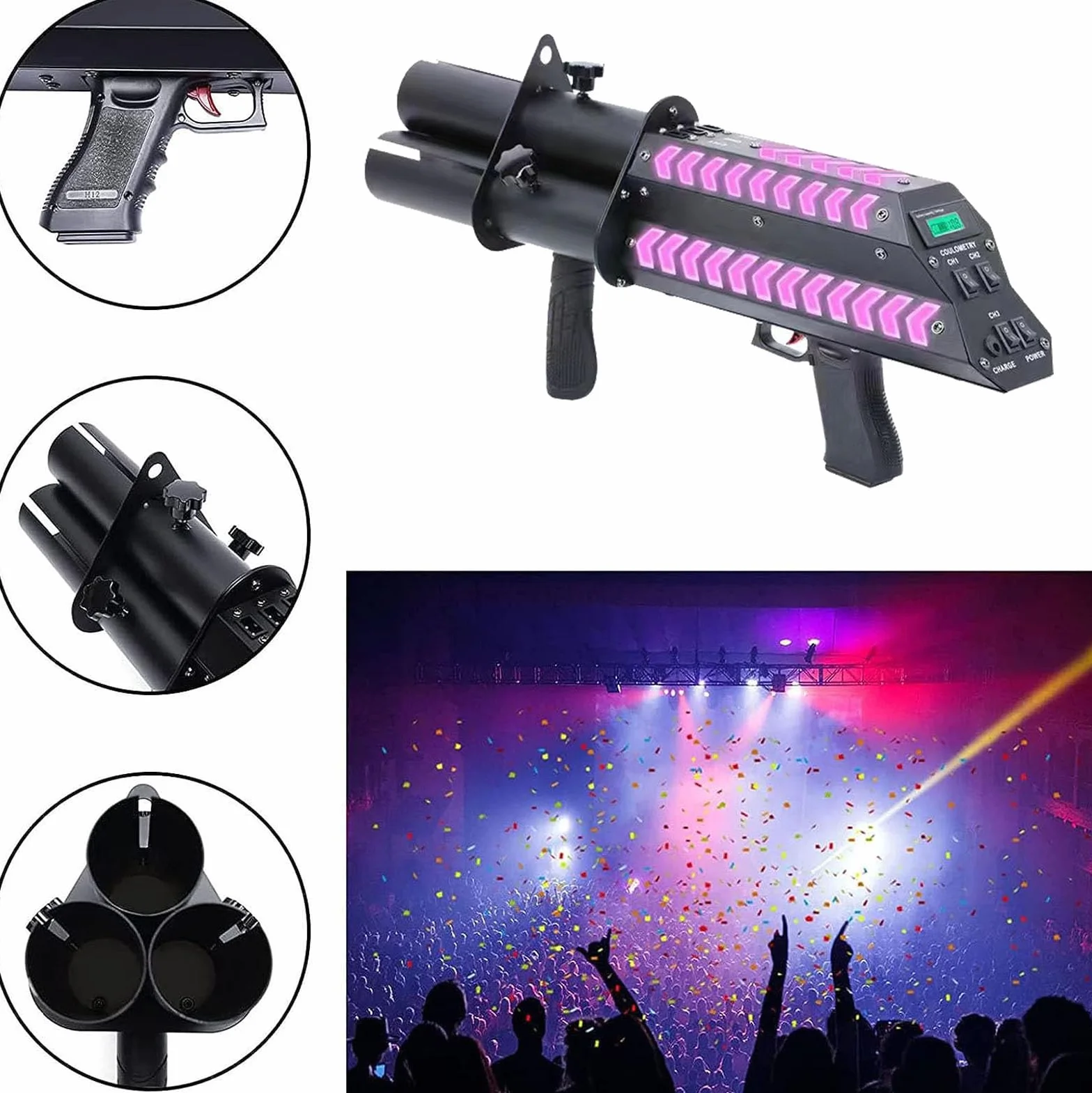 Máquina Eléctrica De Cañón De Confeti, Pistola Blaster De Confeti, Tirador De Confeti Profesional para Eventos Especiales, Fiestas, Clubes, Bodas, Conciertos