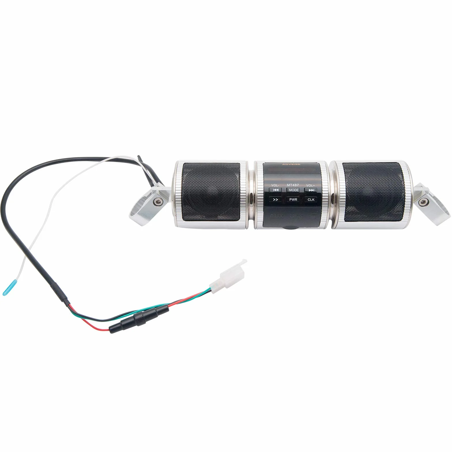 Baceyong - Sistema de sonido Bluetooth para moto MP3 FM Radio Altavoces estéreo universal, impermeable Bluetooth MP3 Moto Audio Radio Sistema de sonido Altavoz estéreo