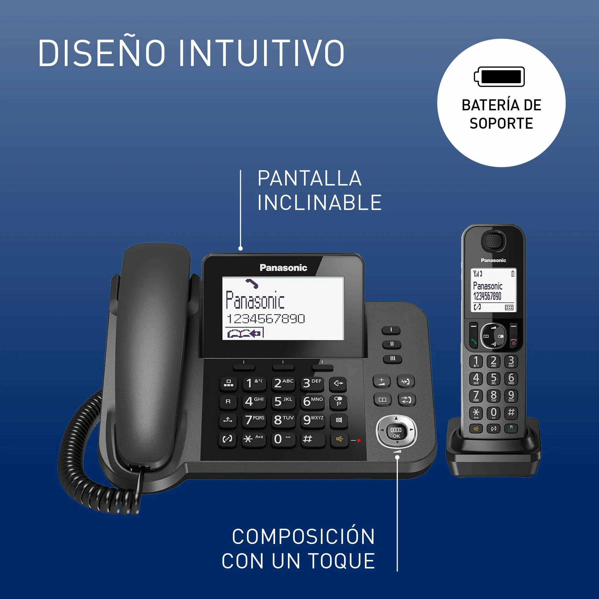Panasonic KX-TGF310 Teléfono Fijo Negro