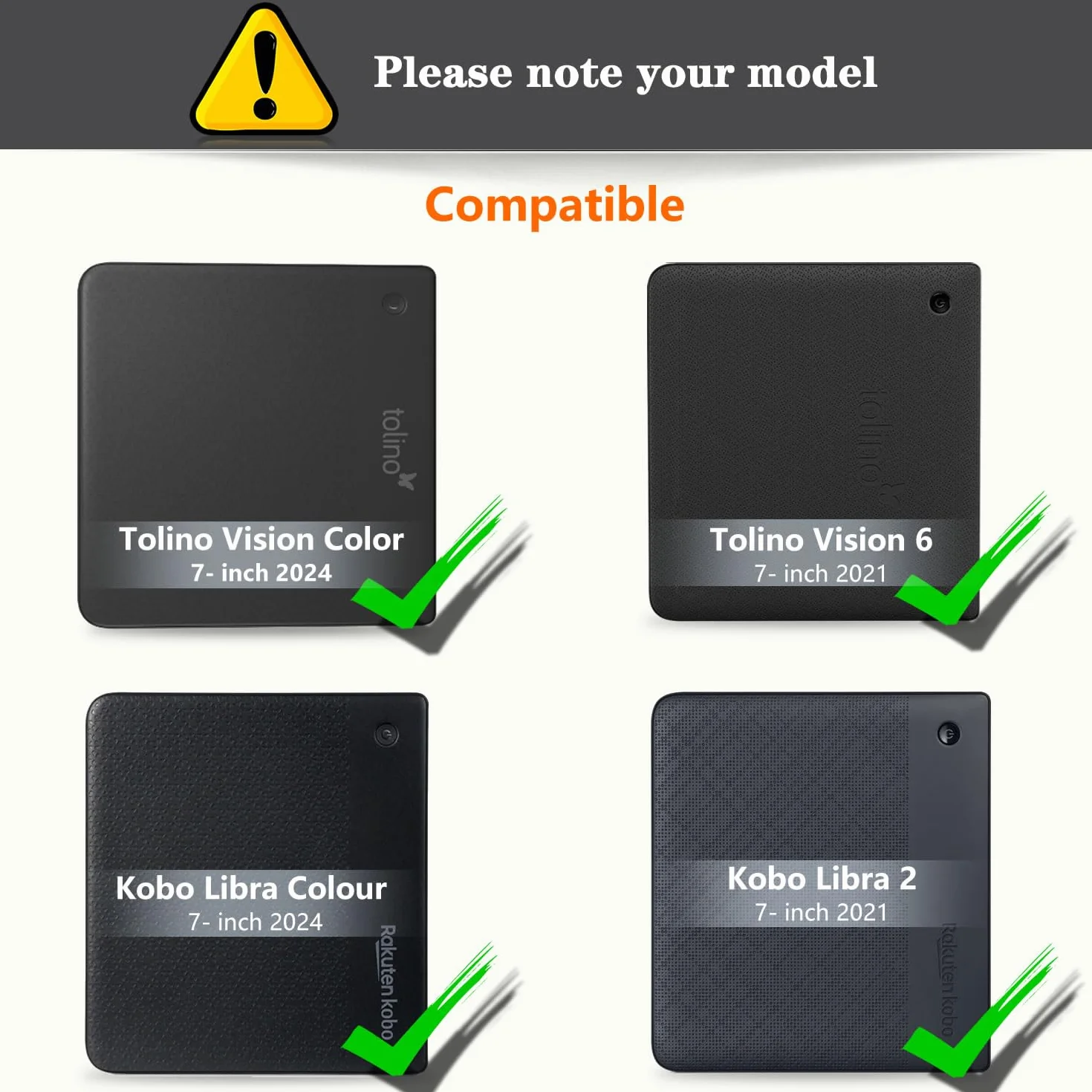 Funda para Kobo Libra Colour (2024) y Kobo Libra 2 (2021) 7" eReader, Reposo/activación automática, Cierre magnético, Verde