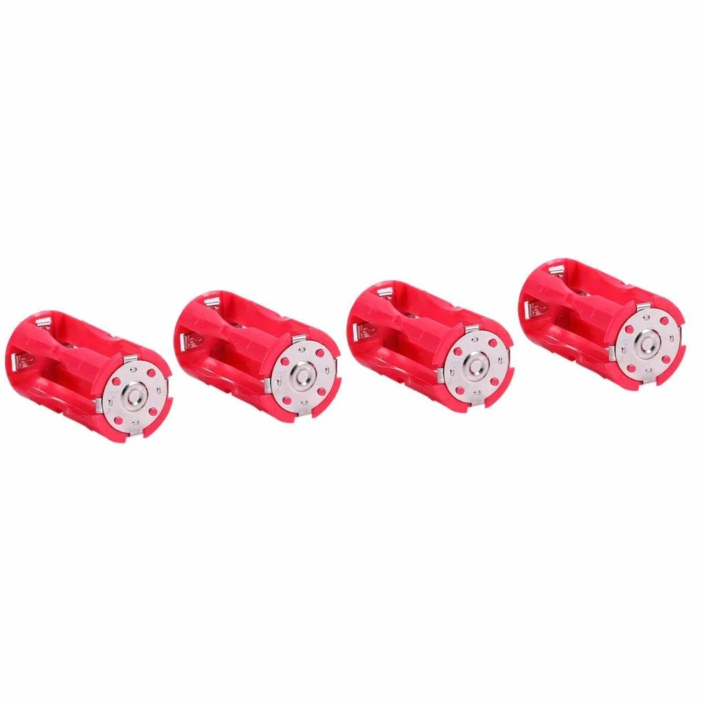 Diyeeni 4 Piezas de AAA a convertidor de batería en Paralelo de tamaño C, contenedores de Almacenamiento de batería, Soporte de adaptadores de batería de tamaño C, Rojo