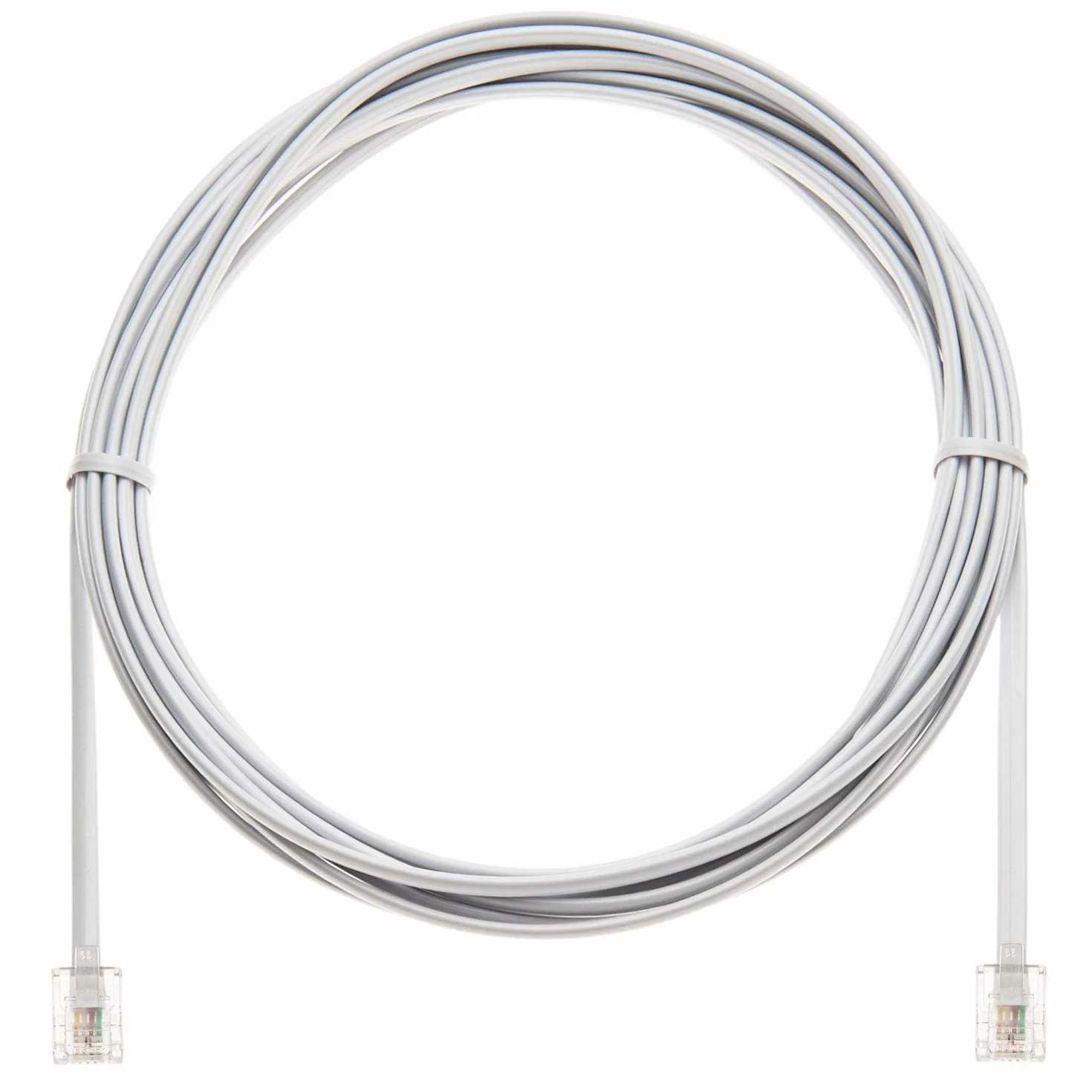 RJ11 Cable ADSL 5m de Extensión Telefónico Conector Telecom de Banda Ancha de Internet de Alta Velocidad de Macho a Macho Enrutador y Módem a RJ11 Enchufe de Teléfono, Microfiltro (Blanco)