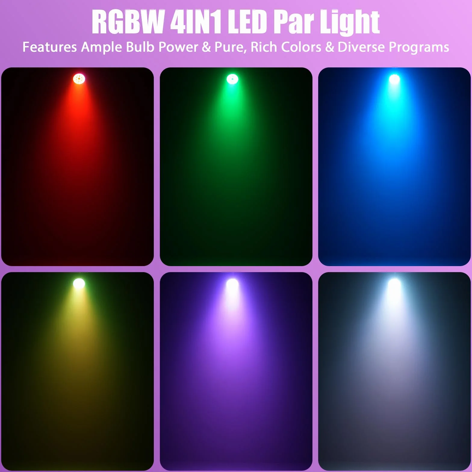 4 piezas UV+RGB 200W LED por proyector, 18 LED por proyector luz de escenario luz de fiesta RGB DMX512 5-en-1 luz de disco para escena DJ fiesta show bar Halloween Navidad