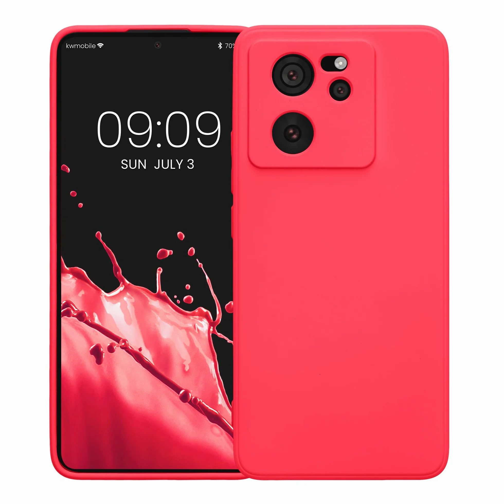 kwmobile Carcasa Compatible con Xiaomi 13T / 13T Pro Funda TPU Silicona Rosa neón