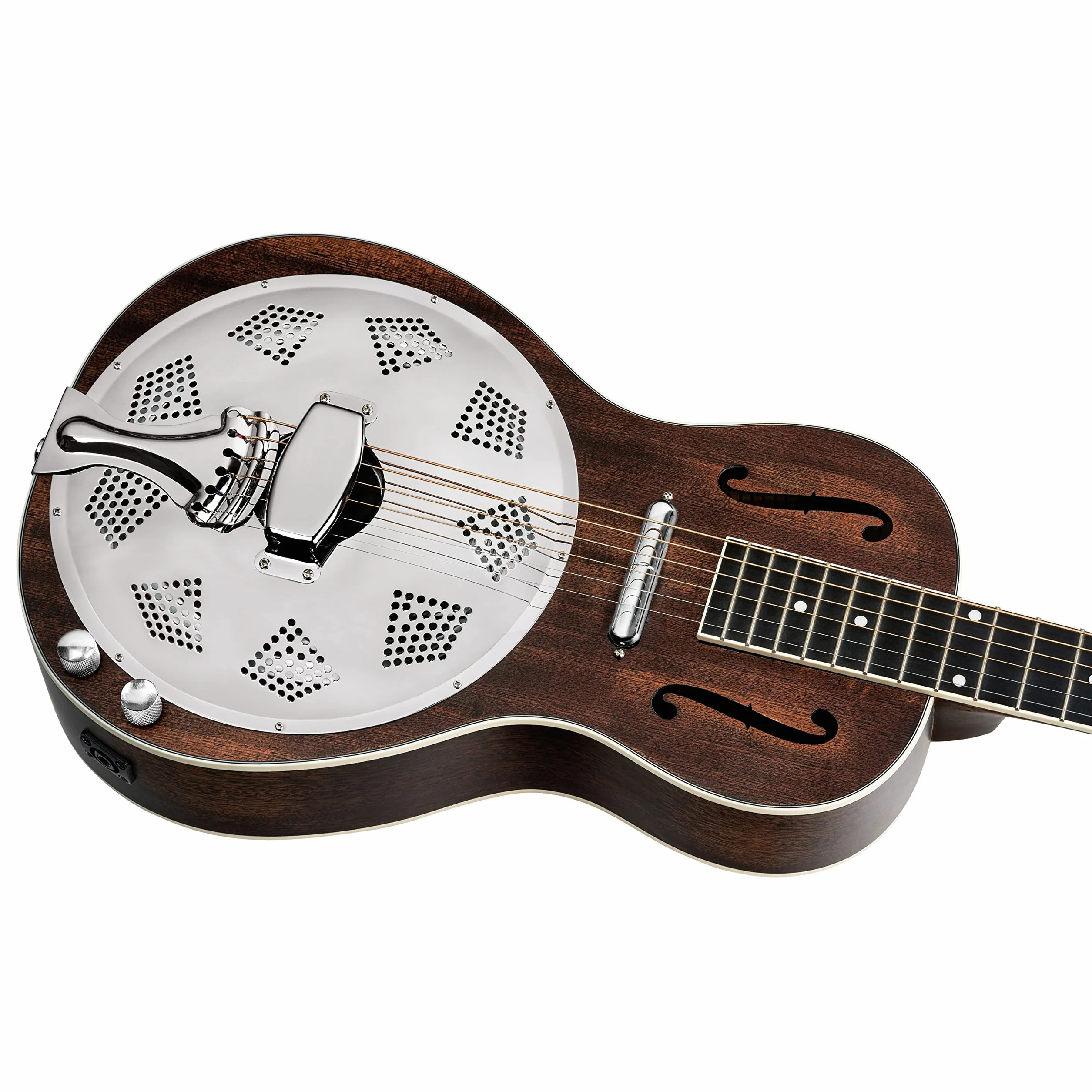 Ortega Guitars Guitarra resonadora acústica eléctrica de 6 cuerdas de la serie Americana, derecha, Whiskey Burst (RRG30E-WB)