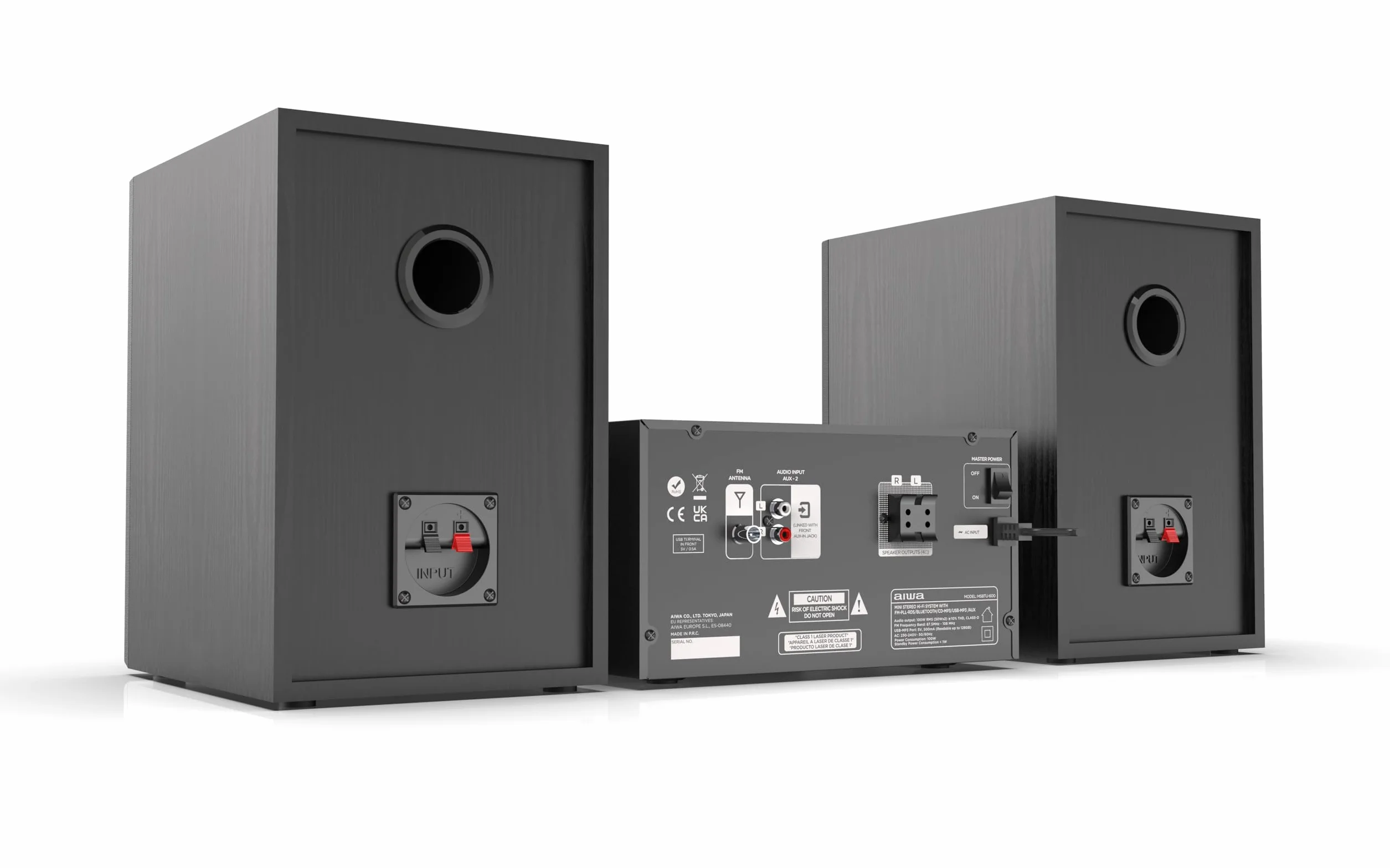 Microcadena AIWA MSBTU-600 Bluetooth, CD, USB, AUX IN, Potencia de Salida de 2 X 50 W RMS. Color: Negro