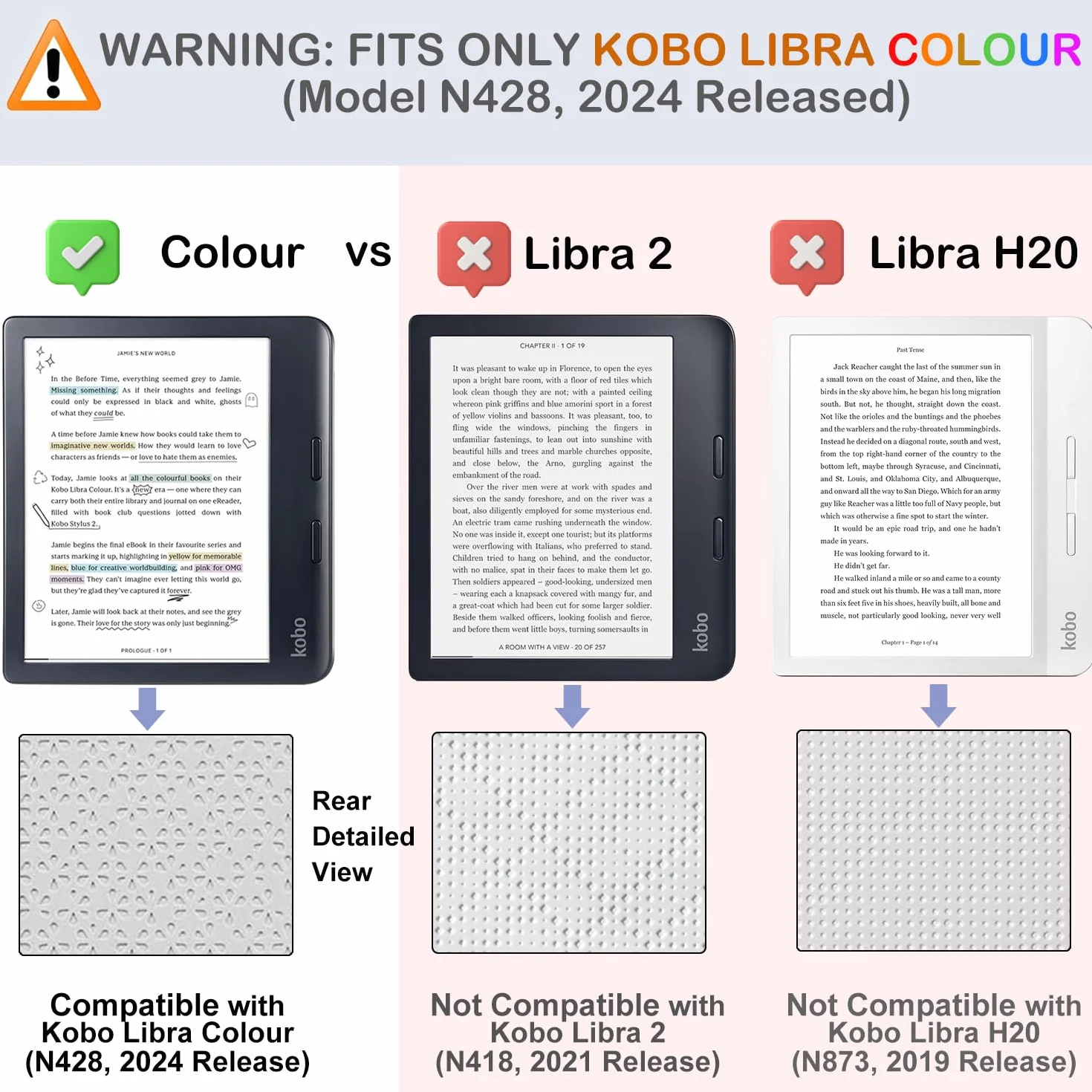 Funda para Kobo Libra Colour, Tolino Vision Colour 2024, Cubierta Plegable con Suspensión/Activación Automática, Verde Esmeralda