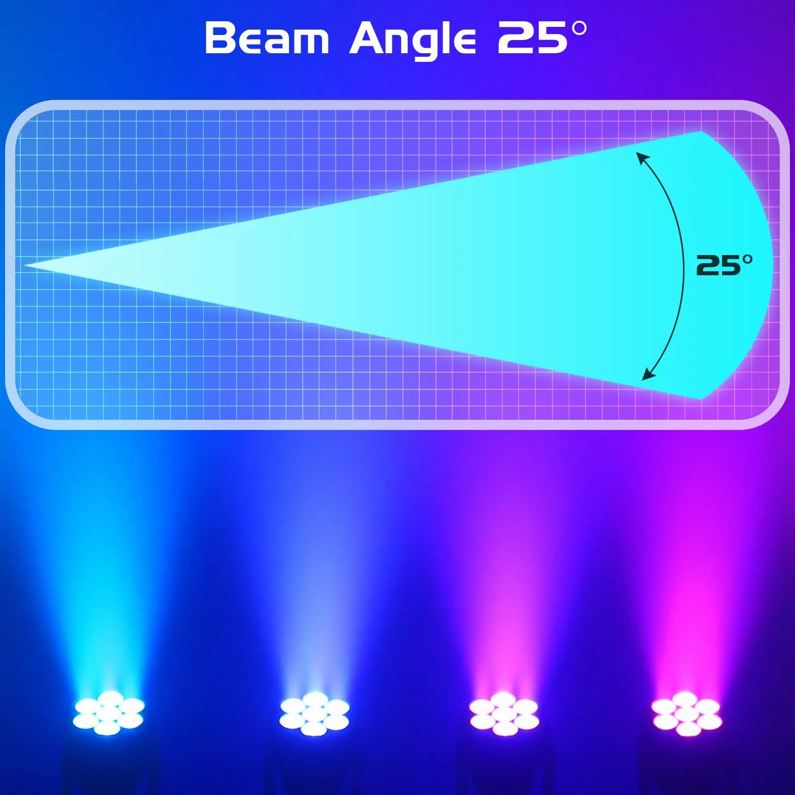 UKing 7X15W Cabeza Móvil LED RGBW Iluminación de Escenario Luces de Fiesta 5 Modo con Control Remoto para Bar DJ Disco Party Ballroom-Nueva Versión