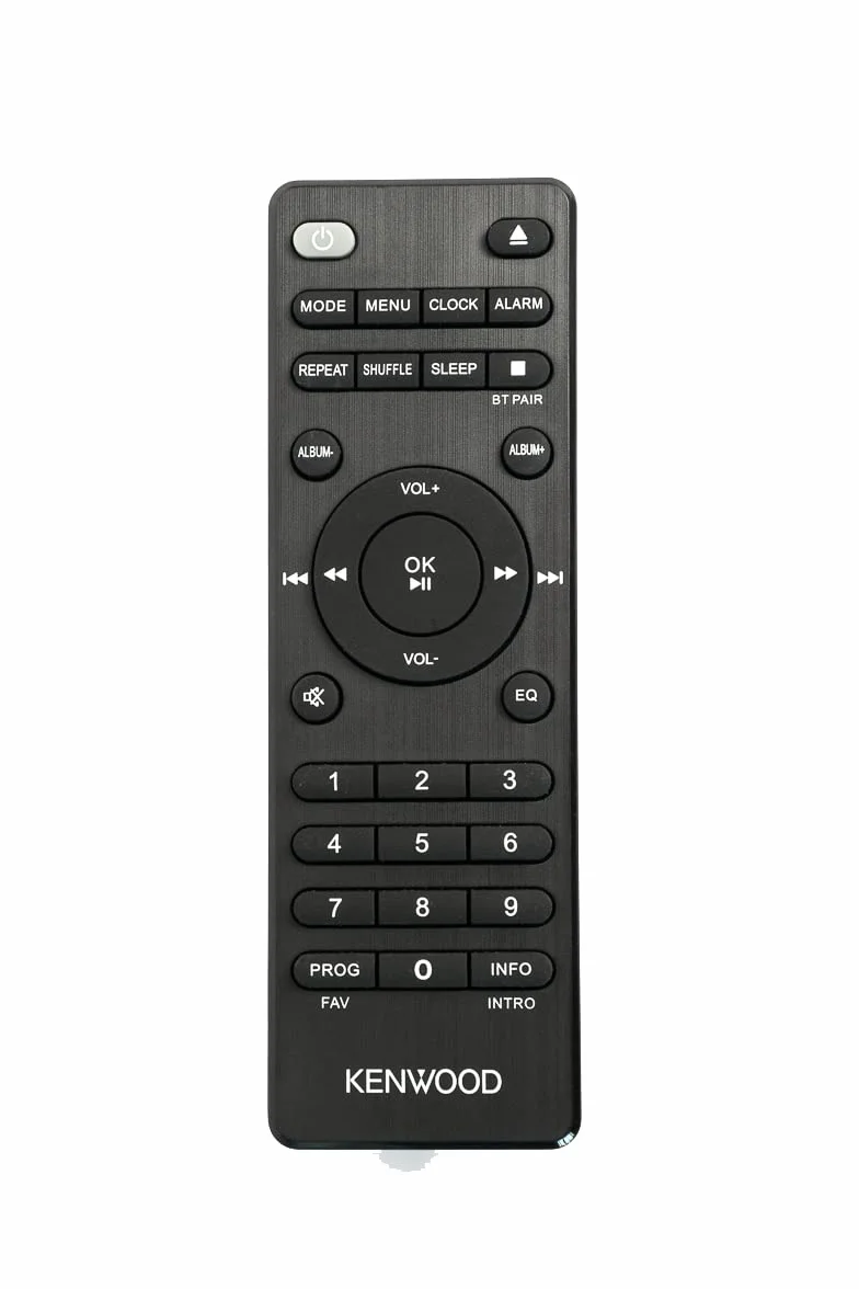 Microcadena Kenwood HiFi con Pantalla Color 2.4", Bluetooth 5.0 y Radio Dab+, Equipo de Música de Aluminio con CD, USB y Aux-In - Color Negro - M-725DAB-B