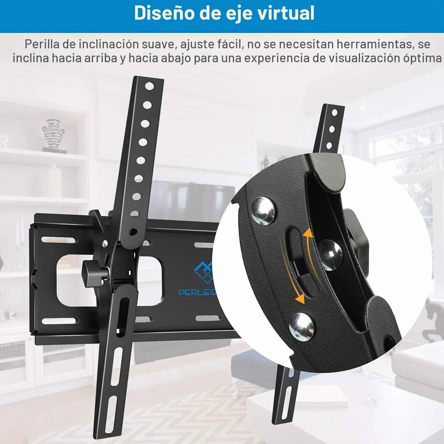 PERLESMITH Soporte TV Pared Inclinable 26-65 Pulgadas 60 kg VESA 400x400 mm