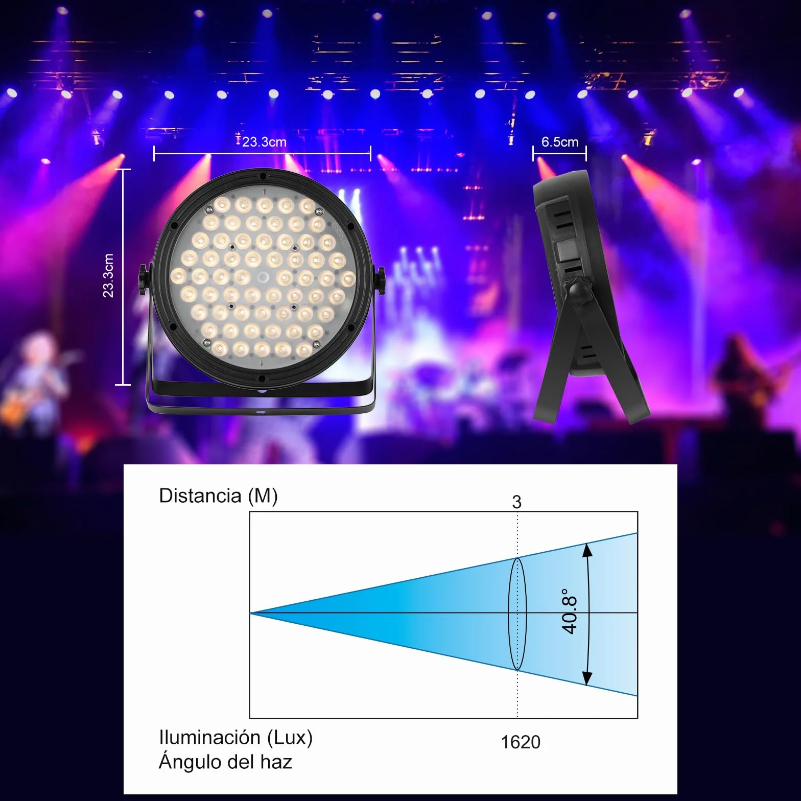 BETOPPER Luz de Escenario RGBW 4-in-1 luces dj 120W DMX LED Par Light Disco Lights DJ Sonido activado Party Lights para Iglesias, Bodas, Bandas, Drama, Club, Luces de Fiesta de Navidad LPC120 (4Pieza)