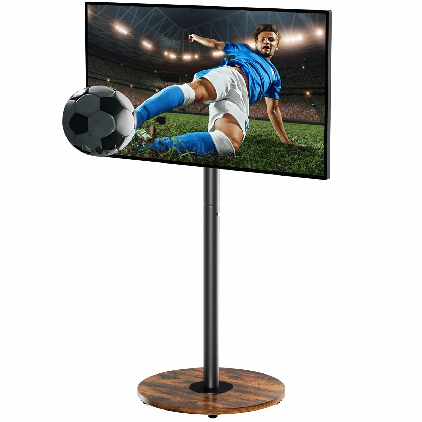 UNHO Soporte TV con Ruedas para 40-75 Pulgadas, Pie de Suelo LED/LCD, Ajuste Altura, 50kg, VESA 600x400 mm, Negro