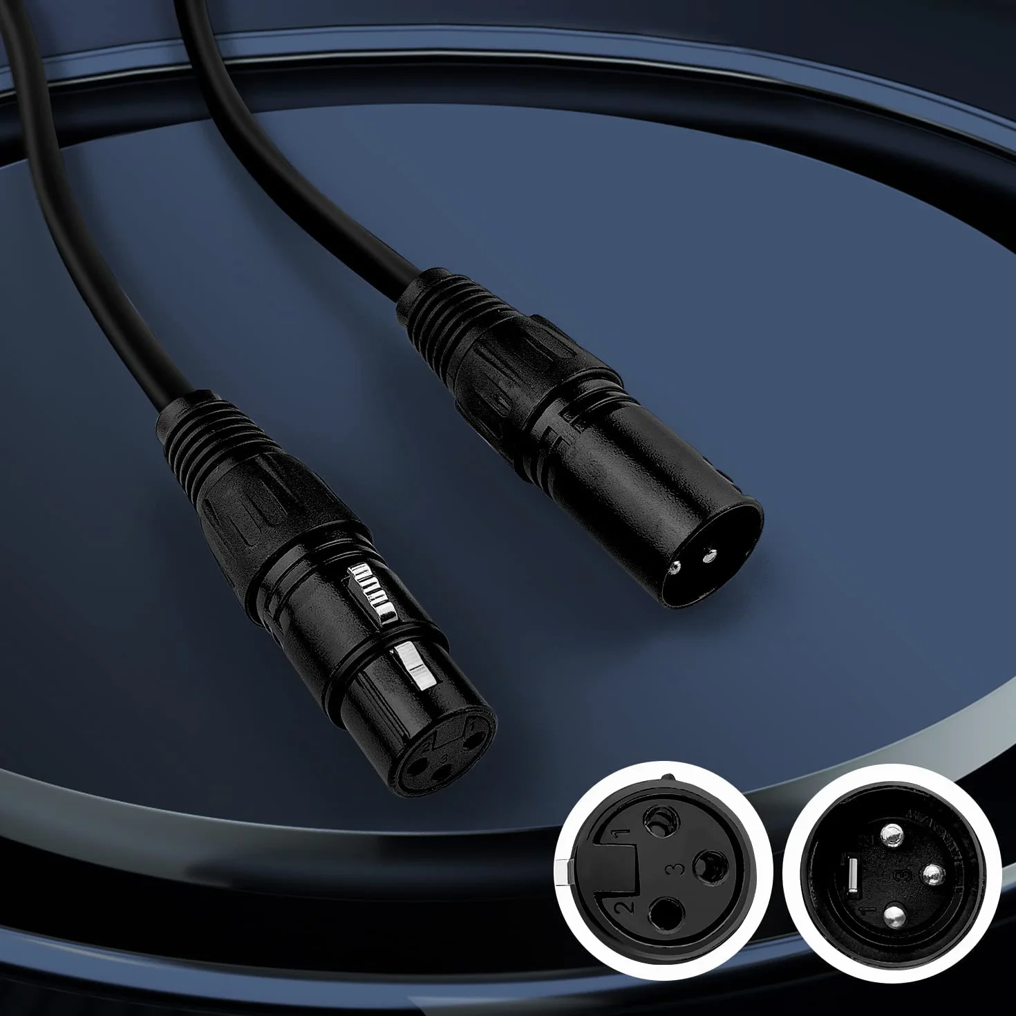 Cables DMX de 1.2 metros 10 paquete, 3 Pines XLR Macho a Hembra Cable DMX para Señales de Iluminación para Conectar Cables Ópticos