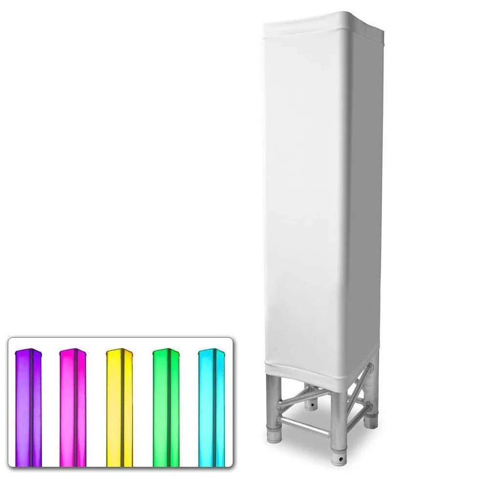 BeamZ Truss - Funda de lycra blanca, 2 metros, para camuflar las patas de la estructura, posibilidad de iluminación interior, cierre de cremallera para una instalación rápida, ideal para DJ móviles.