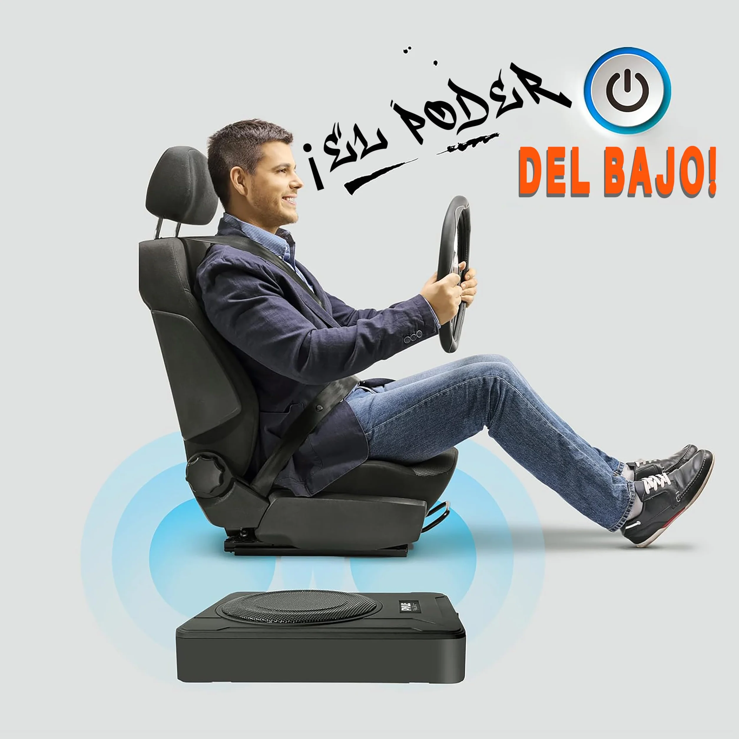 Pyle Sistema de subwoofer Amplificado de Perfil, Audio para Coche, Bajo de 8”, Activo, Cerrado, Compacto, 600V, Amplificador Incorporado