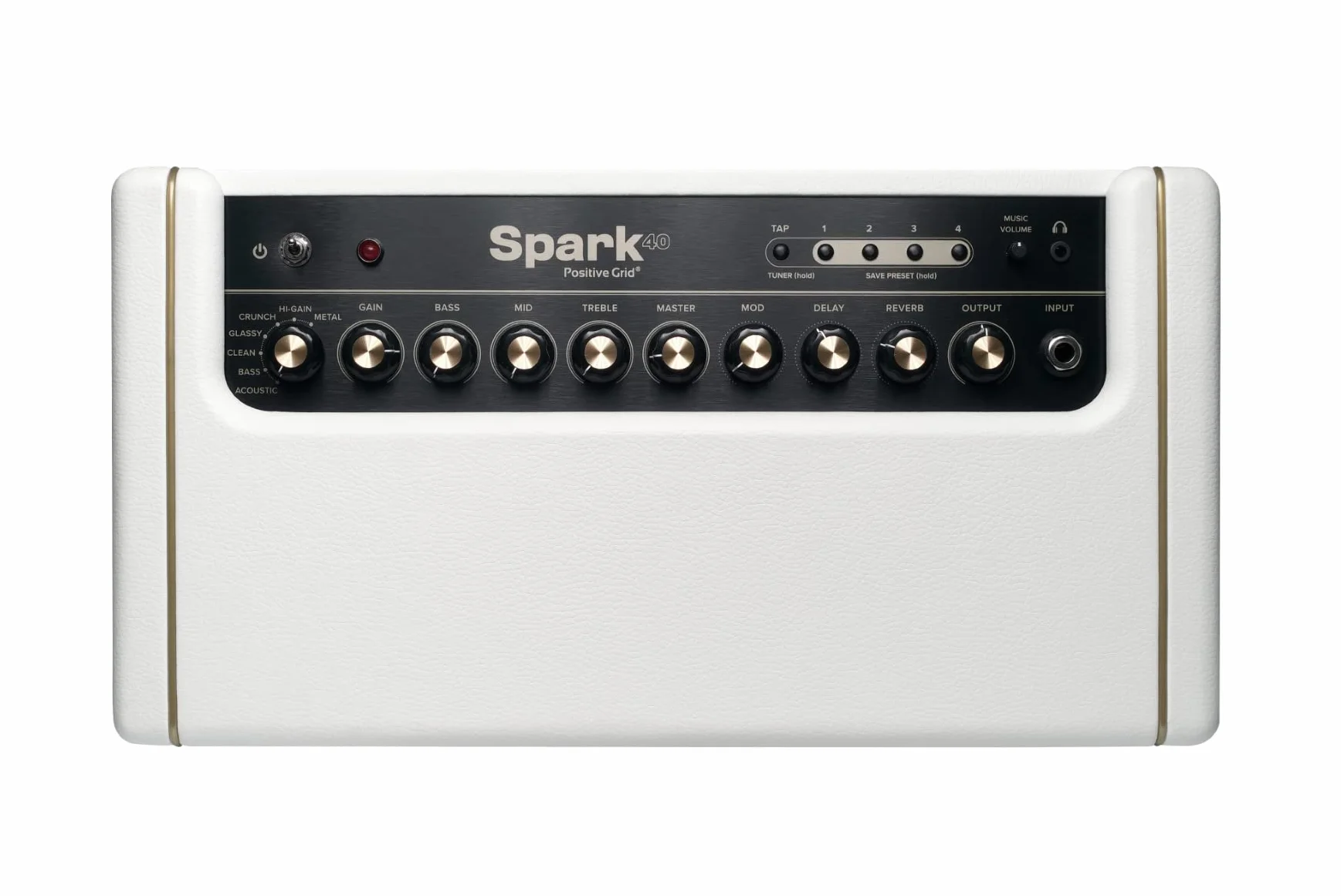 Positive Grid Spark Pearl Amplificador de Guitarra, Eléctrica, Bajo y Guitarra Acústica, Amplificador Combo de 40 Watts, App Móvil. (Perlado)
