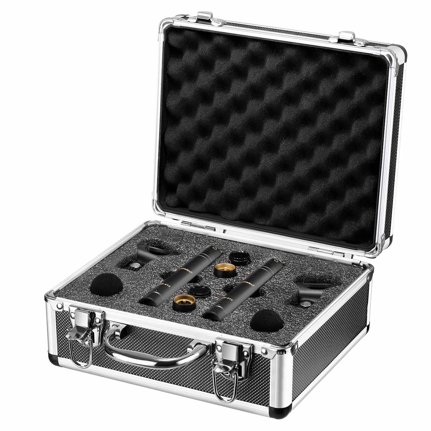 Neewer - Pack de 2 micrófonos de condensador con omnicardioide intercambiable y cápsulas supercardioides de espuma para parabrisas con clip de micrófono y funda de transporte