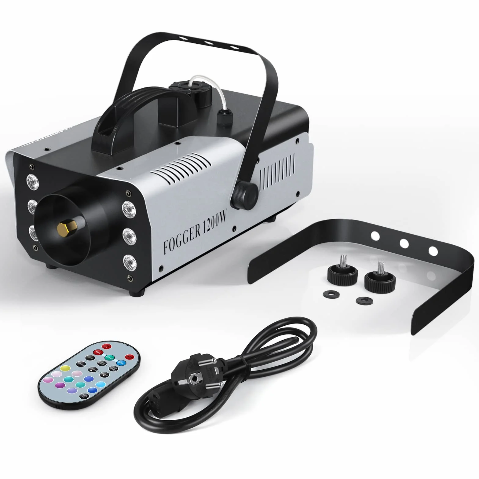 Máquina de Humo, HOLDLAMP 1200W 6 LEDs RGB Máquina de Niebla con Mando a Distancia Inalámbrico Adecuado para Fiestas, Halloween, Bodas, Escenarios, Navidad