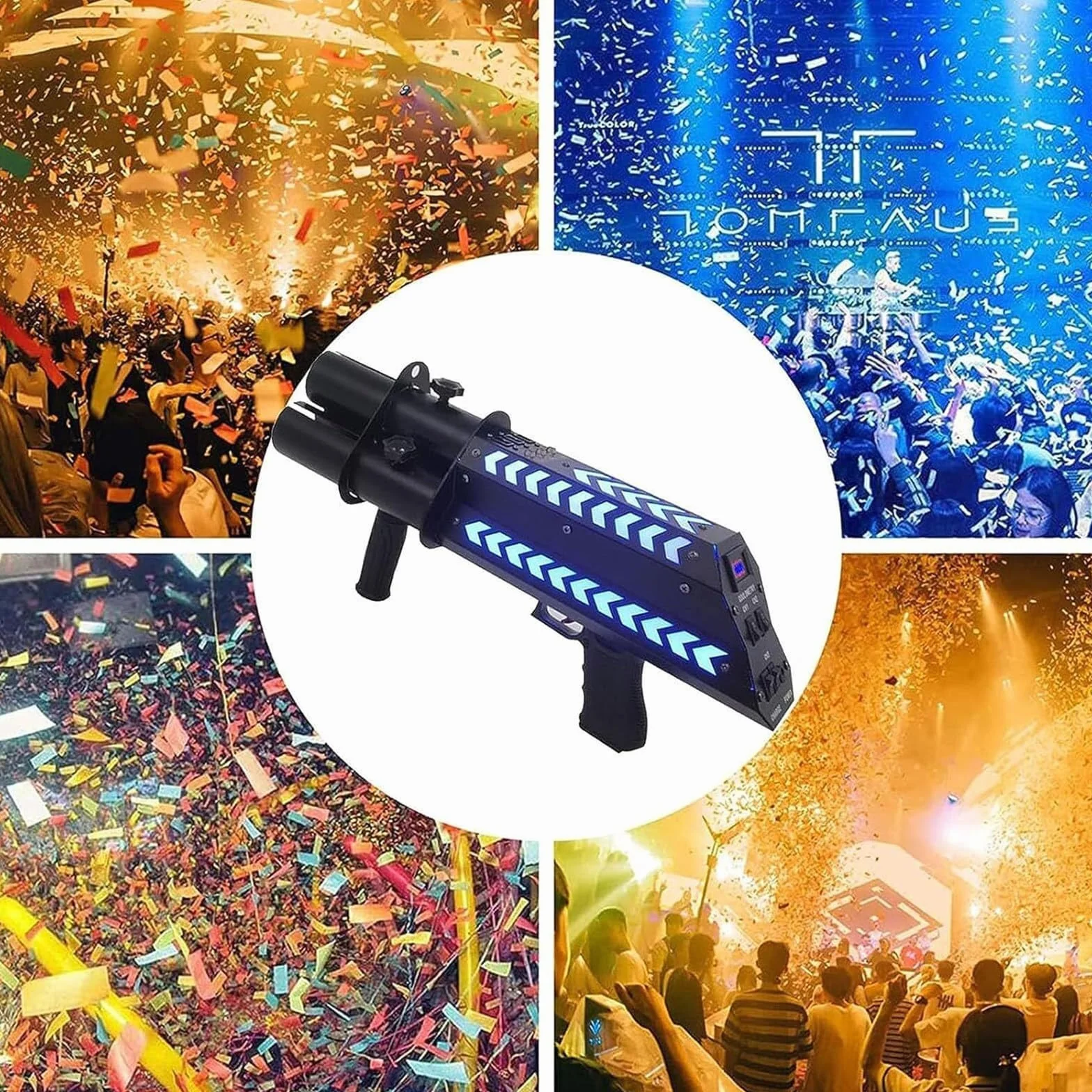 Lanzador De Confeti Eléctrico, Pistola Pulverizadora De Confeti Portátil, Máquina De Efectos De Escenario For Halloween, Navidad, Eventos Especiales Y Fiestas(Withoutlight)
