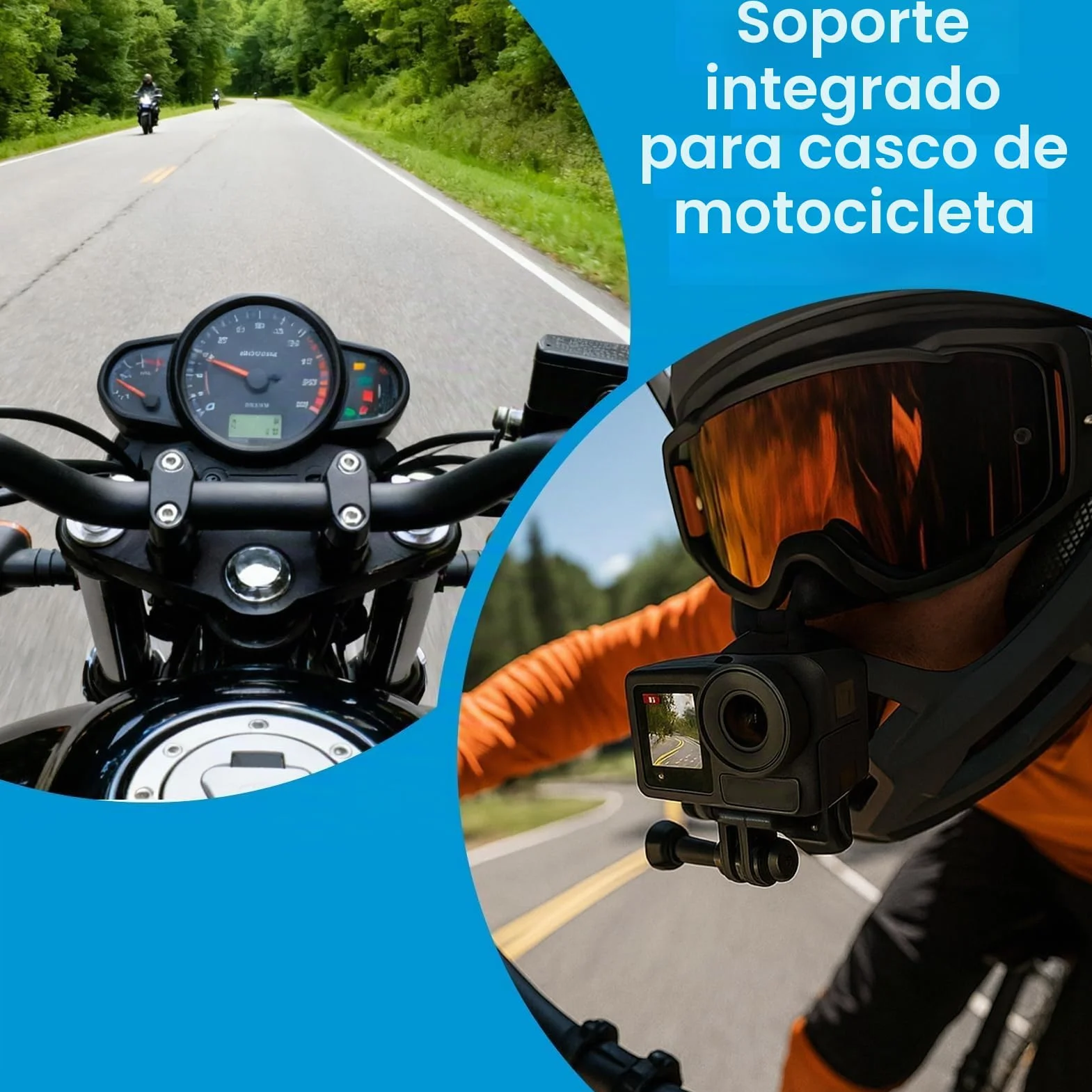 Soporte Casco de Moto Mento para GoPro Hero 13 12 11 10 9 8 7 6 5 para dji OSMO Action 5 Pro 4/3 Ace Pro Ace Pro 2 X4 X3 GO3 Session Soporte de Cámara de Gancho J Silicona Antideslizante
