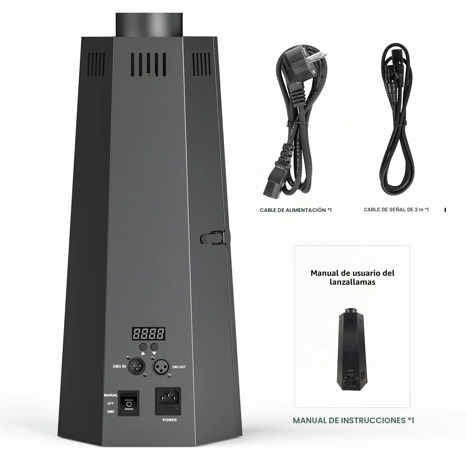 Lanzallamas 150W Proyector de Llamas con Controlador DMX512 Dj Jet Flame Machine para conciertos, espectáculos, fiestas, Halloween, Navidad, eventos deportivos