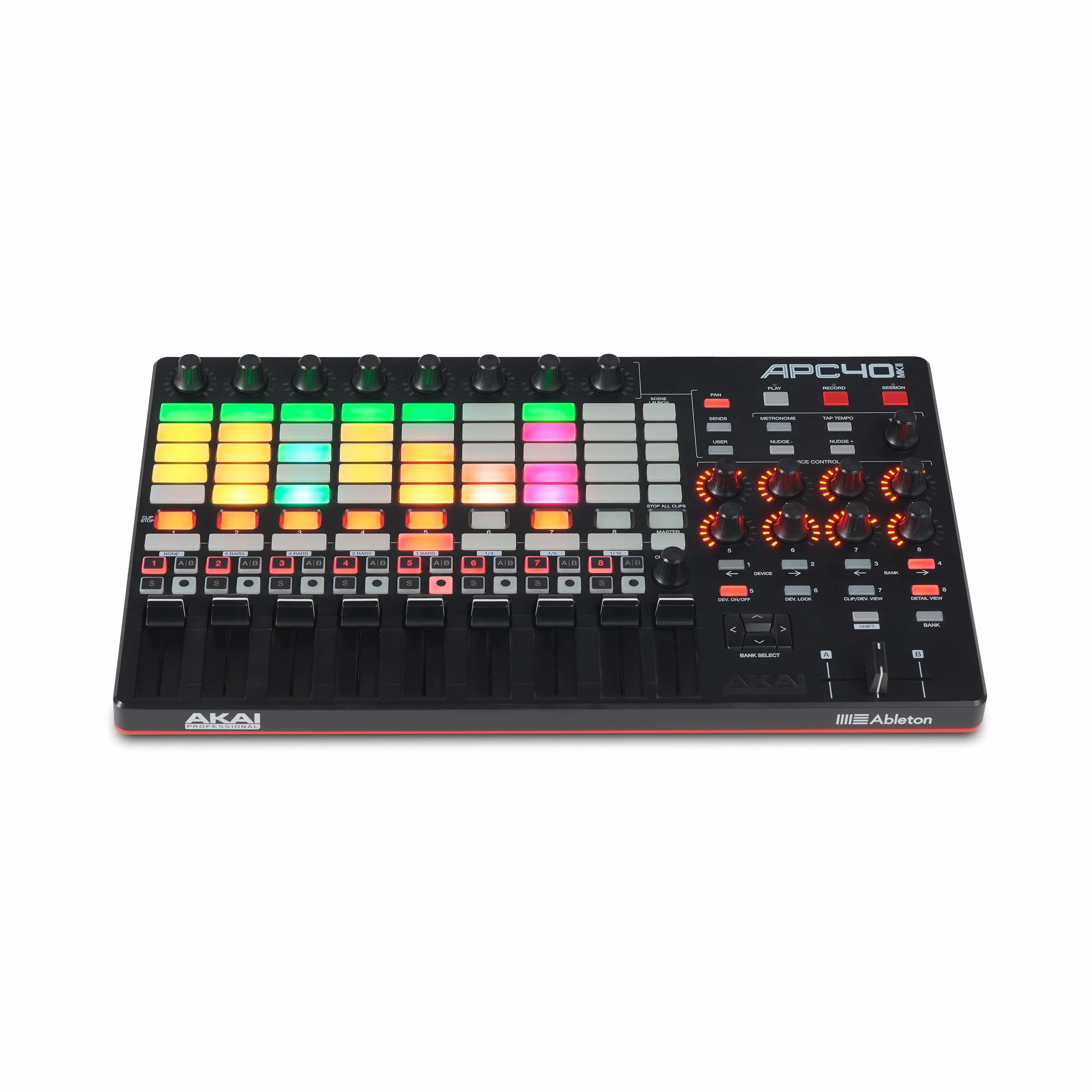Akai Professional APC40 MKII - Controlador MIDI USB para mapeo 1 a 1 con Ableton Live Lite y Matriz de lanzamiento de Clips de 5 x 8, Perillas y Faders