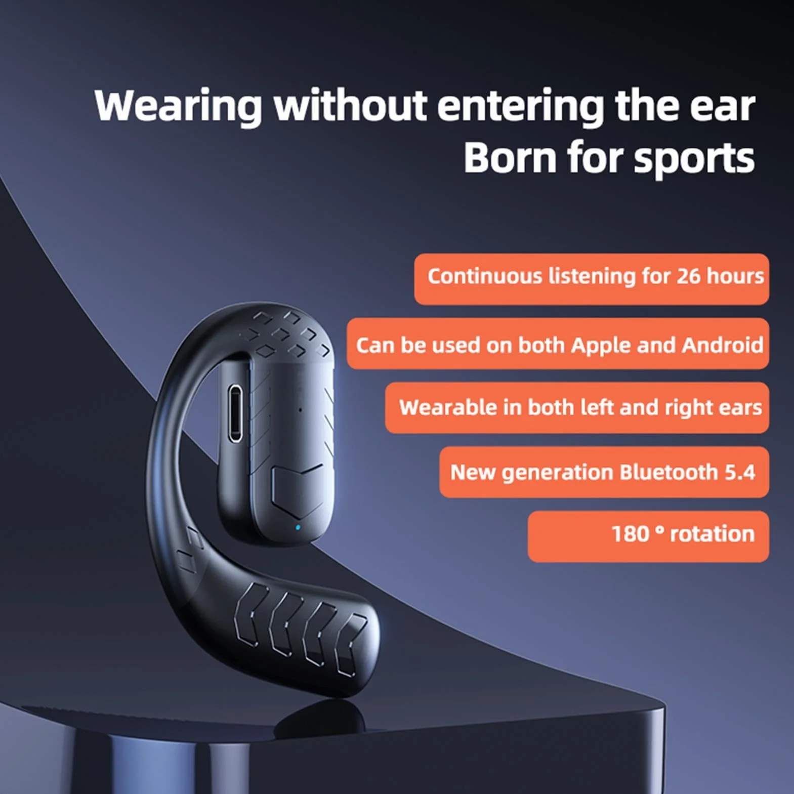 Auriculares De Un Solo Oído - Auricular Mono, Auriculares con Cancelación De Ruido | Llamadas con Auriculares Internos, Auriculares con Reducción De Ruido, Ideales para Llamadas Co