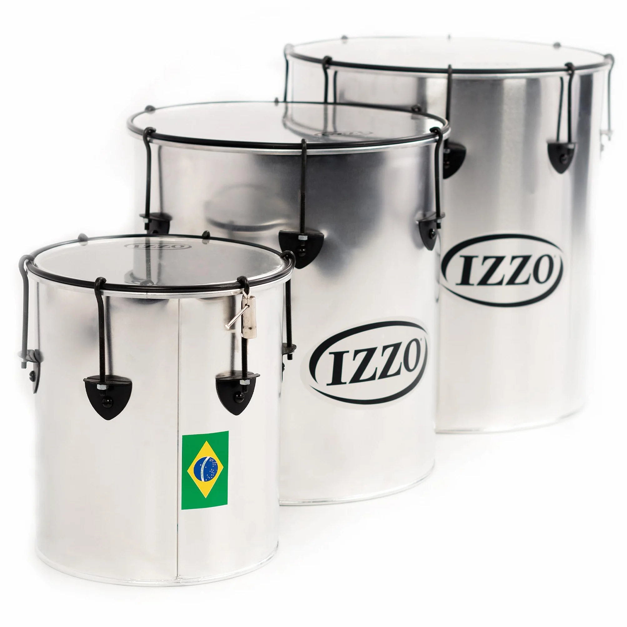 Percussion Plus pp780 Samba drums en plata mate acabado (Set de 3)
