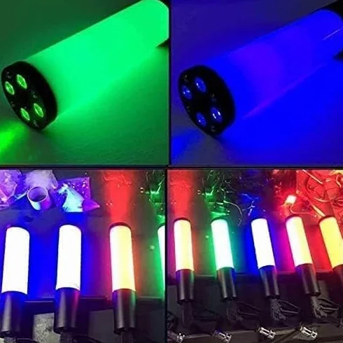 Cañón LED for fiesta, pistola de CO2 criogénica de mano, efecto chorro de DJ for club nocturno, colorido con manguera de Gas, pistola de humo