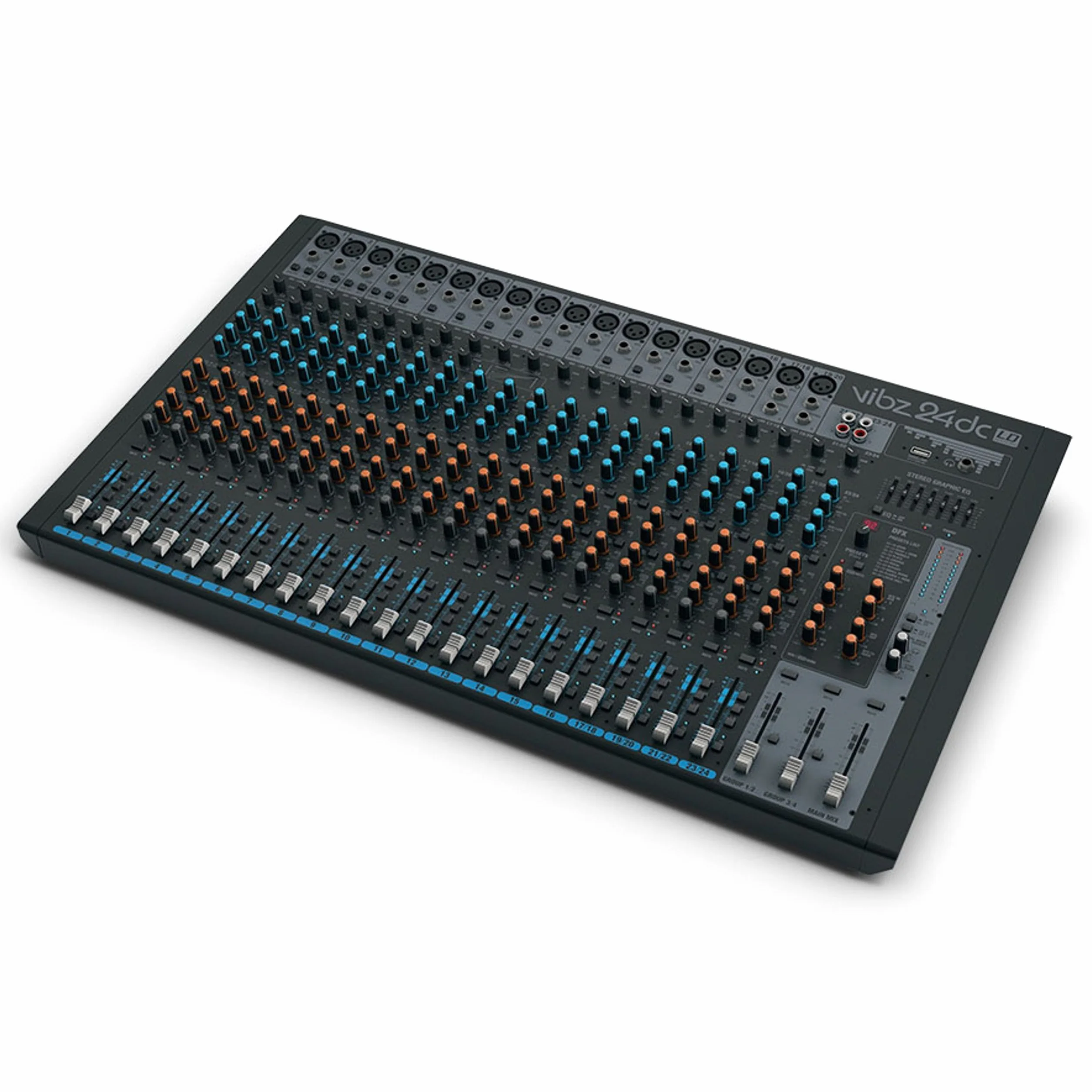 LD Systems VIBZ 24 DC - Mesa de mezclas de 24 canales con sección de efectos digitales y compresor