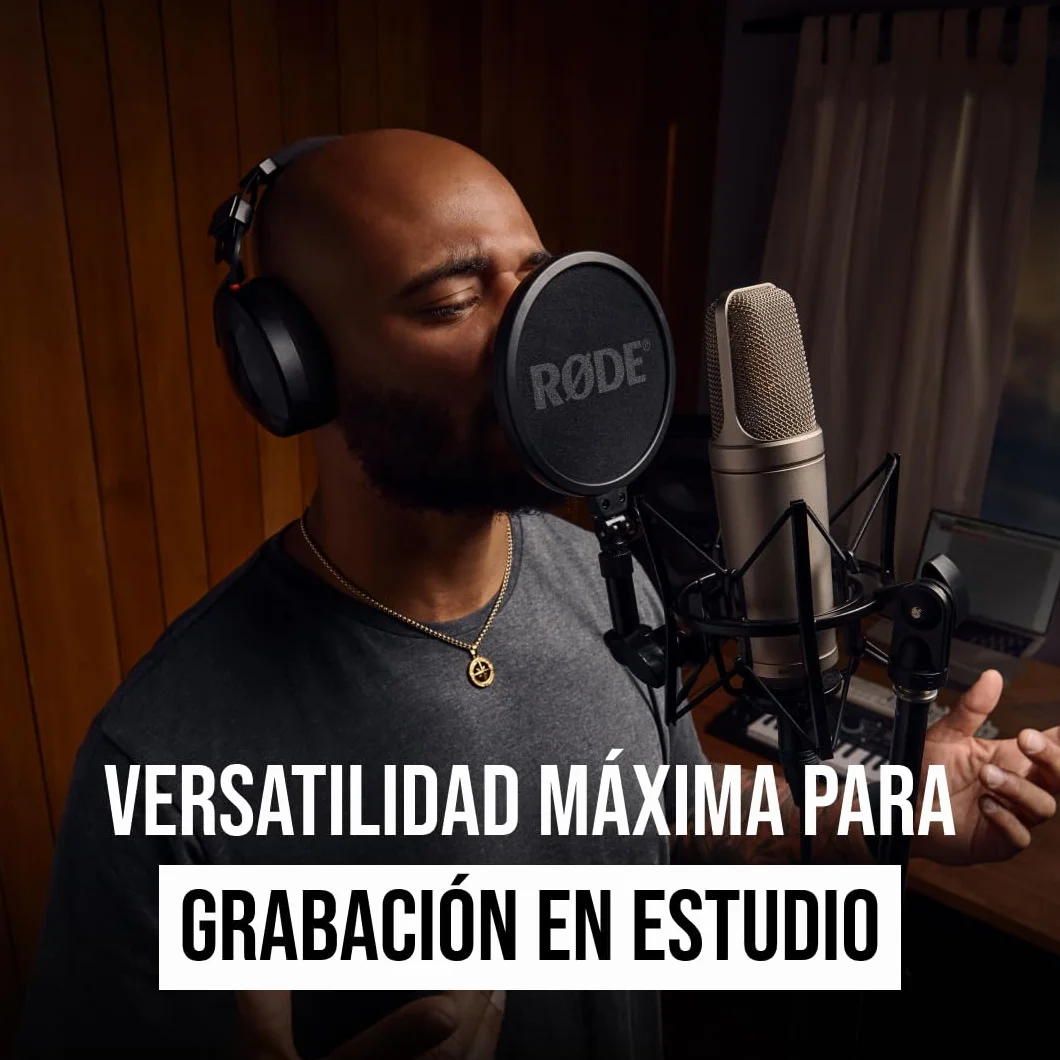 RØDE NT2-A Micrófono de condensador cardioide de gran diafragma versátil RØDE NT2-A con patrón polar conmutable, atenuador y filtro paso alto para grabación de voces e instrumentos