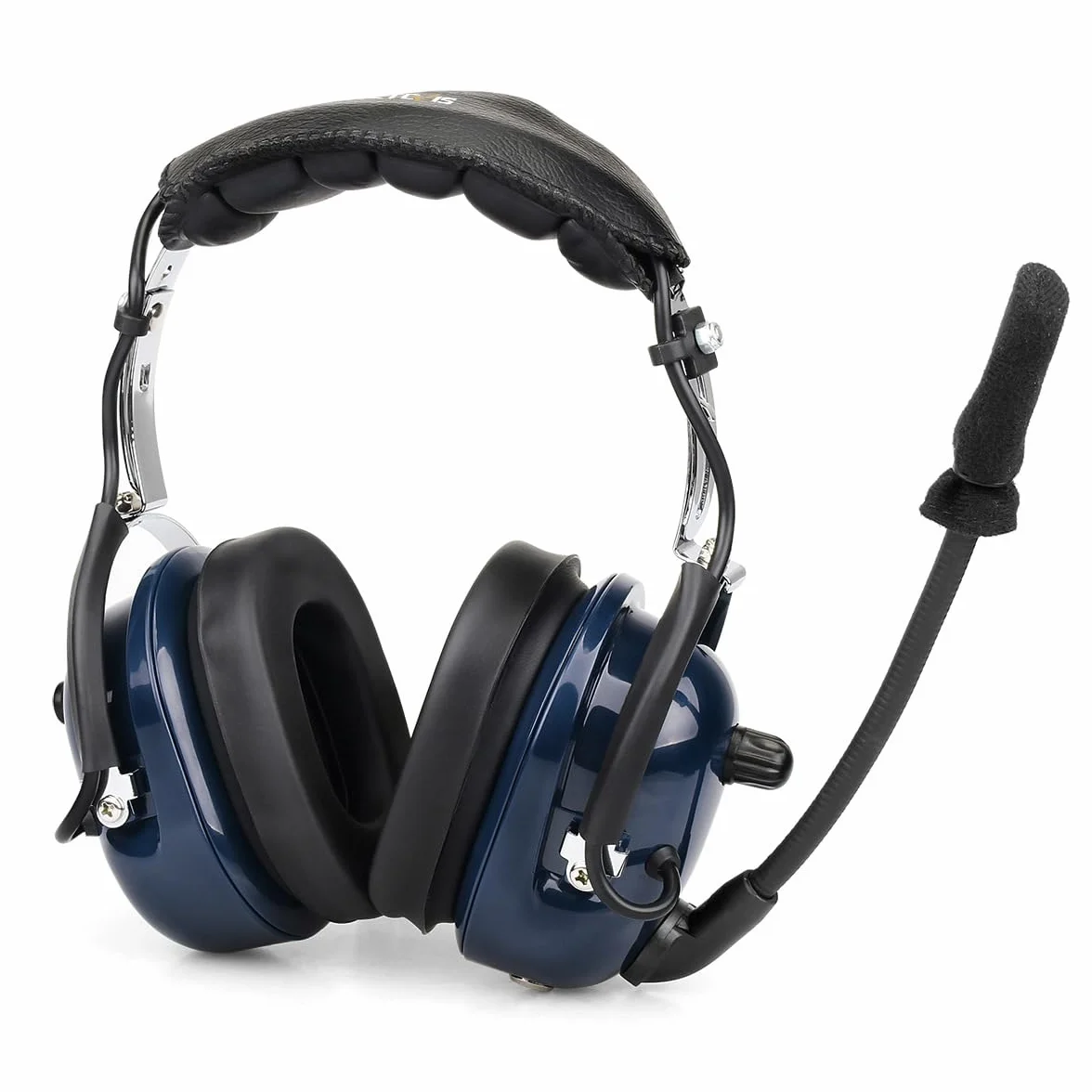 Auriculares de aviacin de Doble Enchufe headset aviación Acero Inoxidable audífonos de piloto Espuma a Prueba de Viento, reduccin de Ruido de 24 dB, Auriculares Electrónica aérea