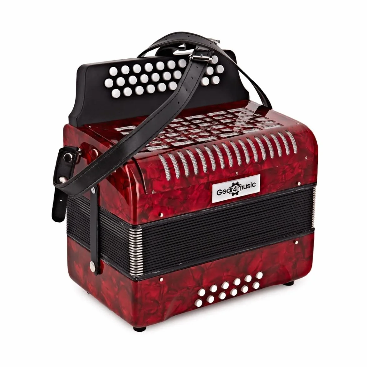 Gear4music Acordeón diatónico de botones 12 bajos con estuche rígido