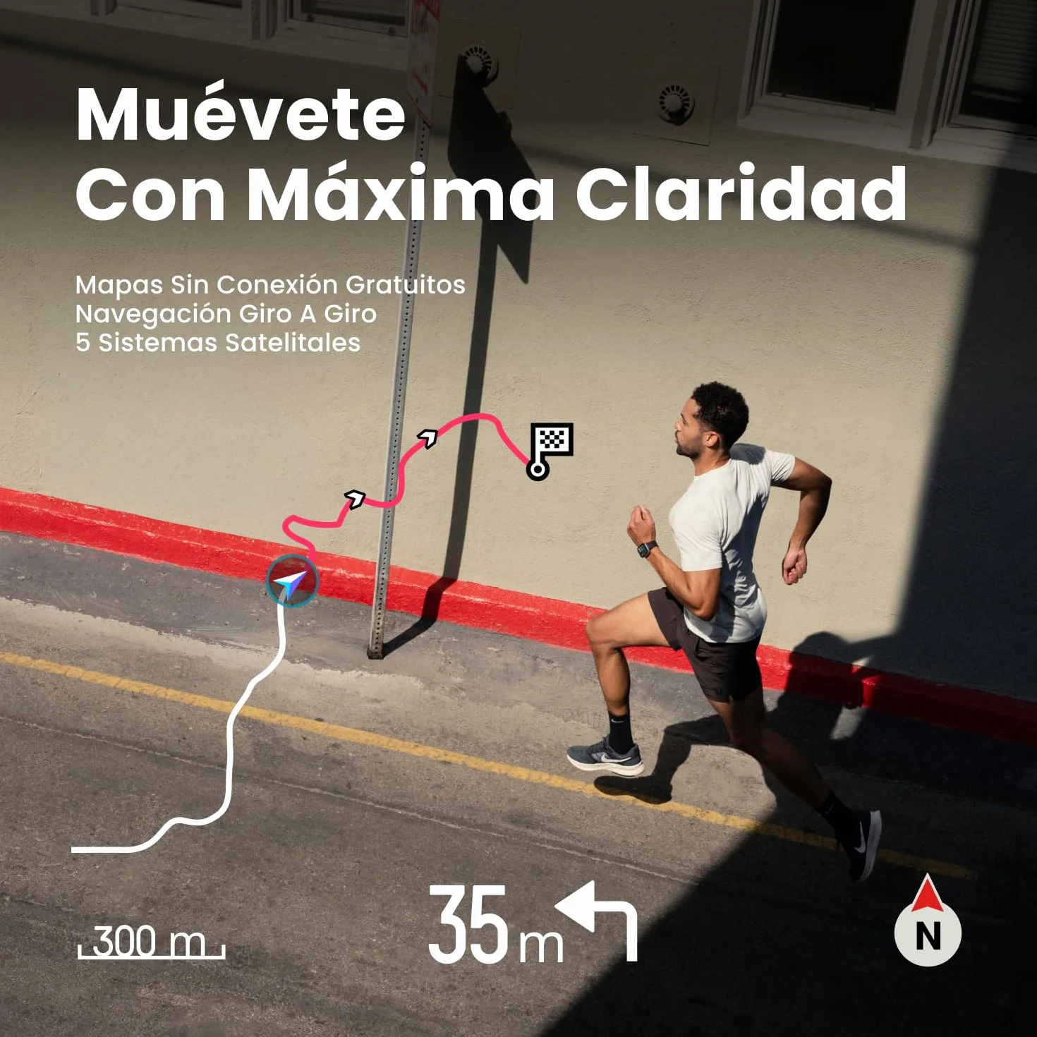 Amazfit Bip MAX 50 mm Smartwatch Reloj Inteligente, Pantalla AMOLED 2,07", hasta 20 Días, GPS & Mapas, 4 GB Almacenamiento, Entrenamiento Híbrido, 150+ Deportes, Modo HYROX, para Android y iPhone
