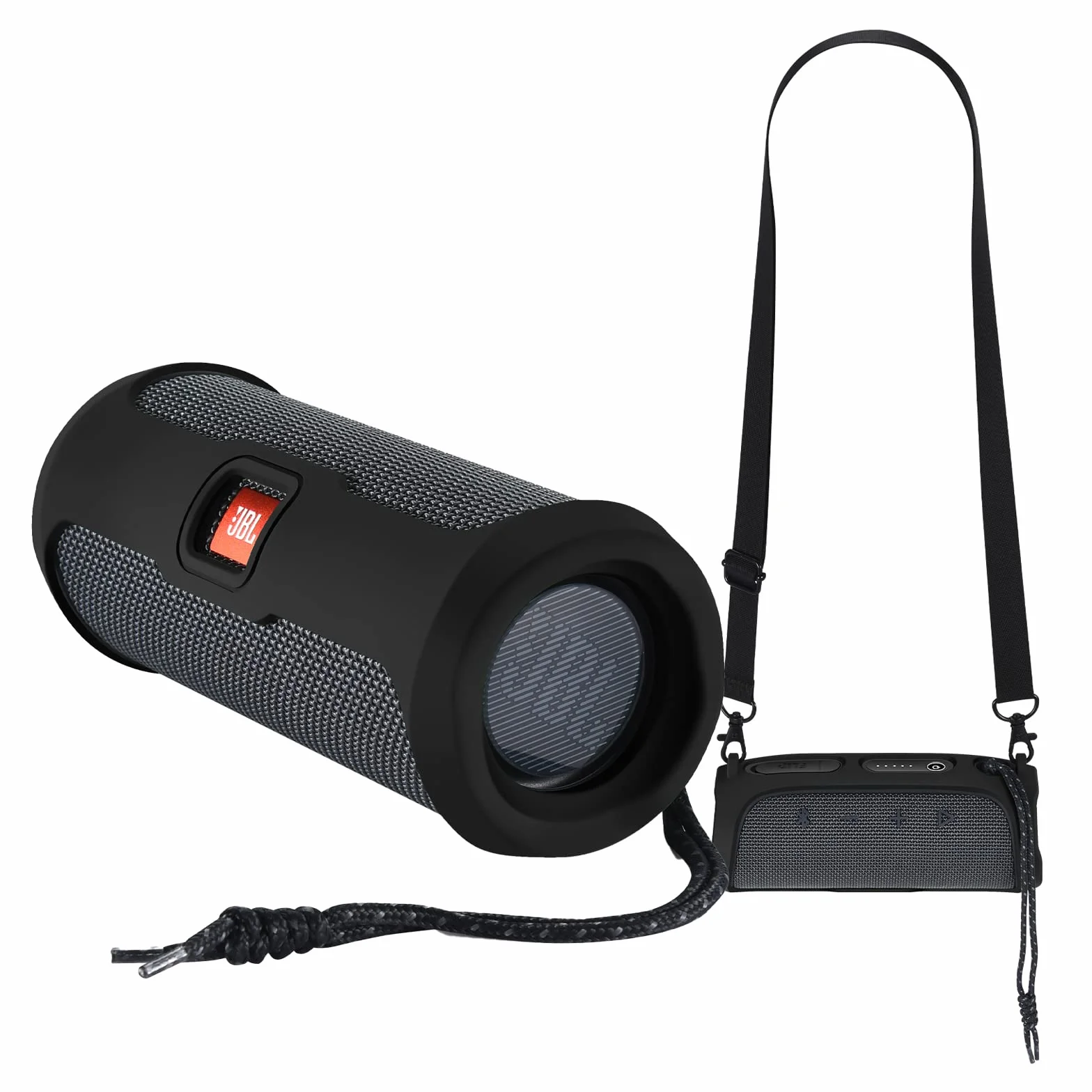 Fundas y Carcasas para JBL Flip Essential 2 Altavoces portátiles Bluetooth, Funda de Silicona Flip Essential 2 Funda Protectora portátil para Viaje (Negro)