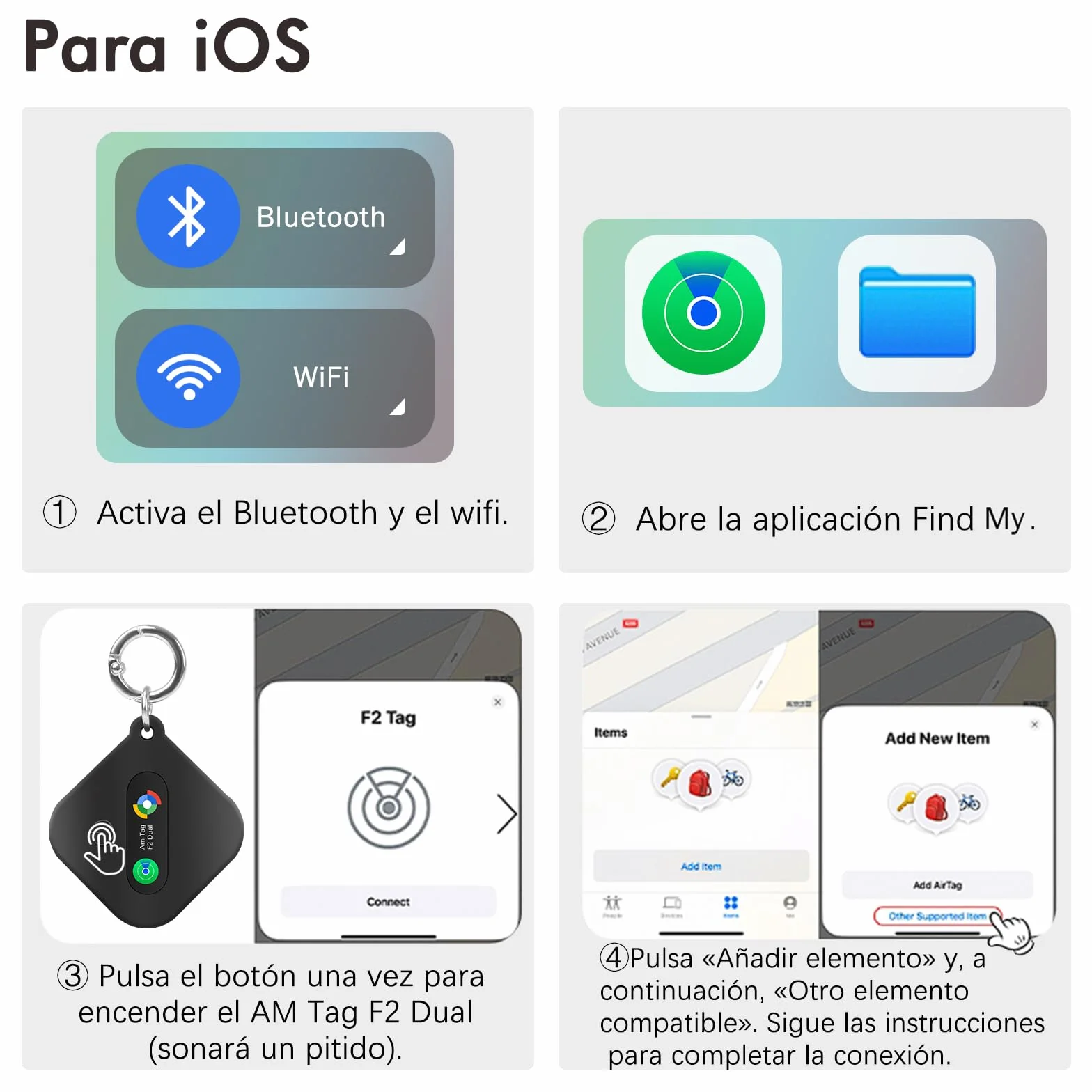 Smart Tag Localizador de Llaves Compatible con iOS Find My App o Android Find Hub App IP67 Resistente al Agua Batería reemplazable CR2032 Bluetooth Tracker Finder para Llaves Bolsos Maletas Cartera