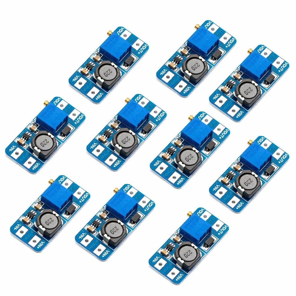 GERUI 10 unidades DC-DC Step Up Boost Converter, Regulador de Voltaje Ajustable Booster Power2V-24V hasta 5V-28V, Fuente de Alimentación Módulo Compatible con Arduino
