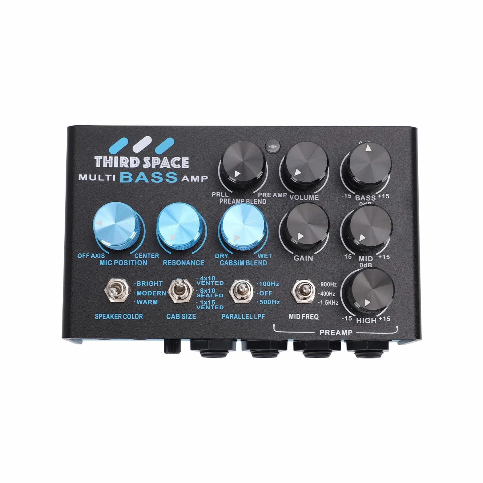 Fabater Pedal de Efectos Múltiples para bajo, Preamplificador de Grado Profesional con Ecualizador de 3 Bandas para Grabación en Vivo, Metal