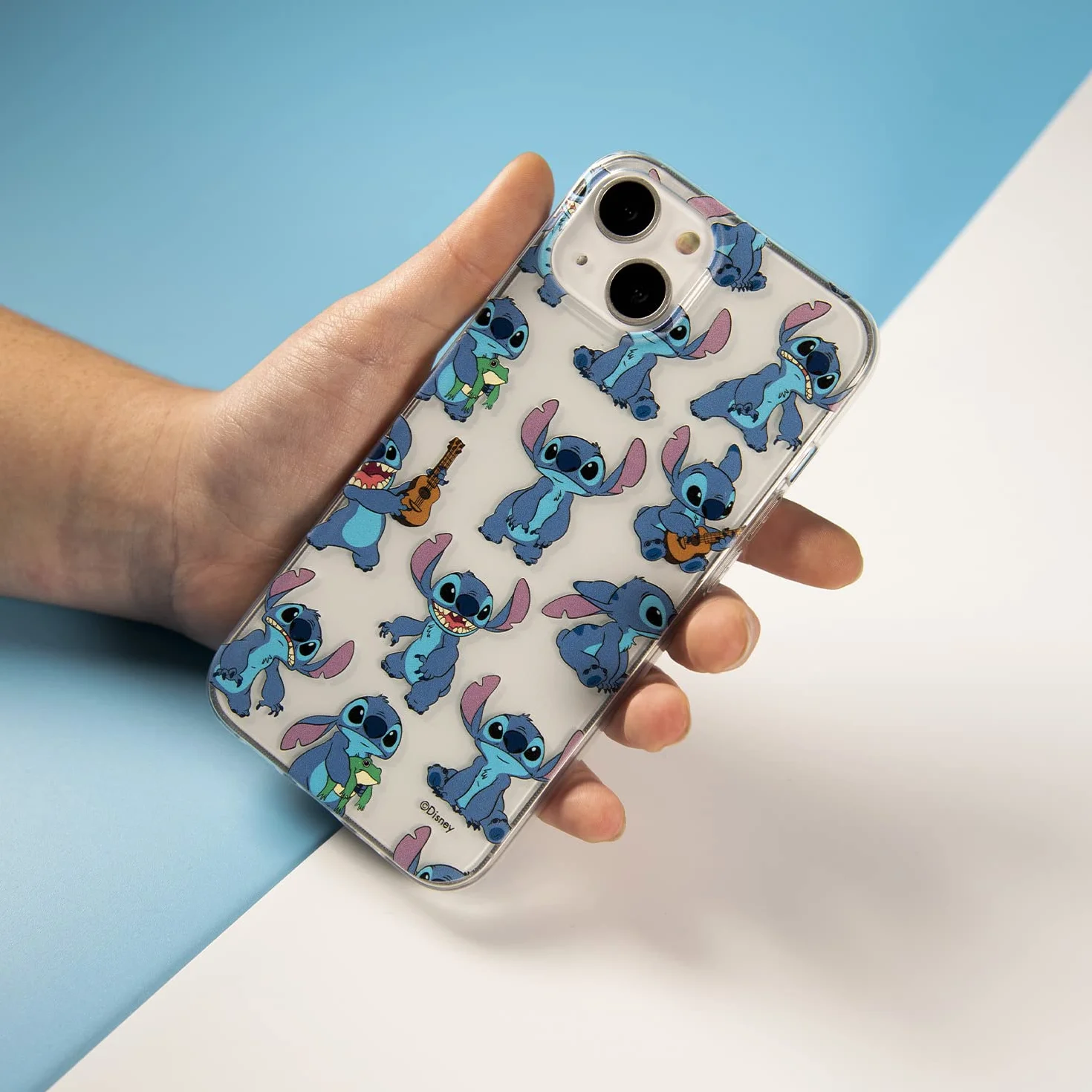Funda para Vivo Y21S - Y33s - Y21 Oficial de Lilo & Stitch Patron Transparente para Proteger tu móvil. Carcasa para Vivo Y21S de Silicona Flexible con Licencia Oficial de Disney